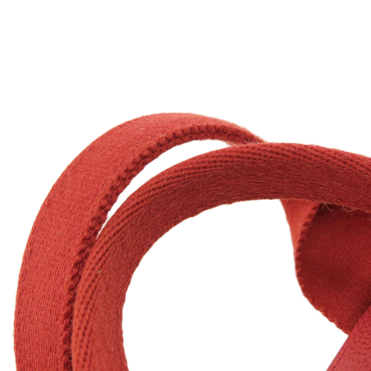 Hermes Red Color Canvas Tote Bag (Pre-Owned)