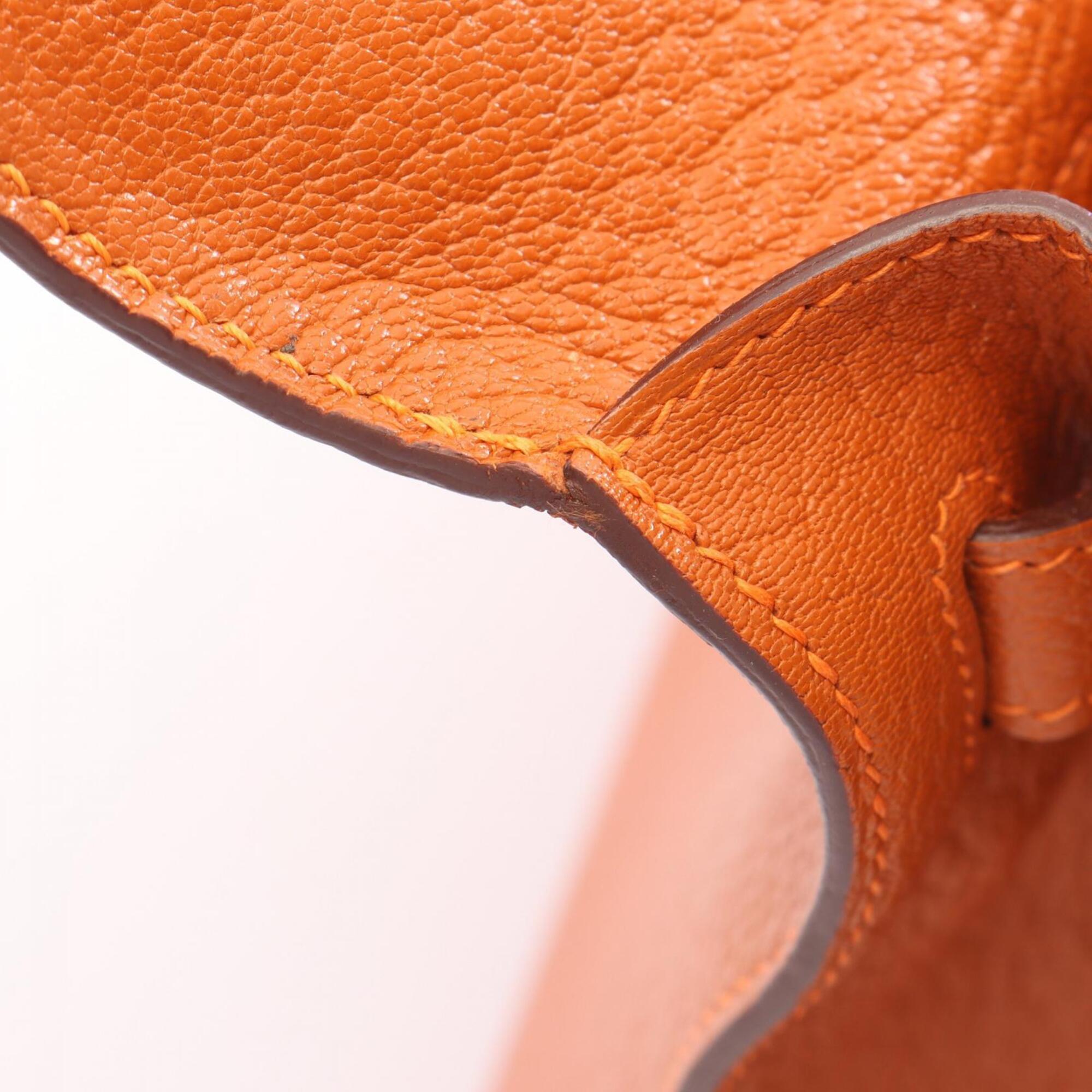 Hermes Orange Chevre Leather Handbag (Pre-Owned)