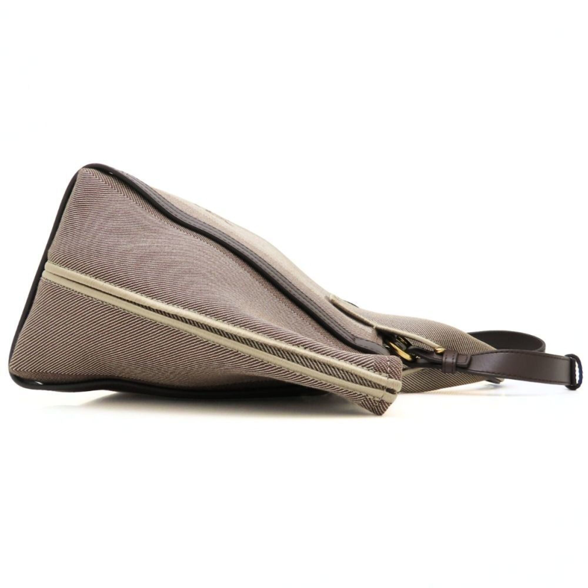 Chloé Brown Coal Canvas Leather Tote Bag (Pre-Owned)
