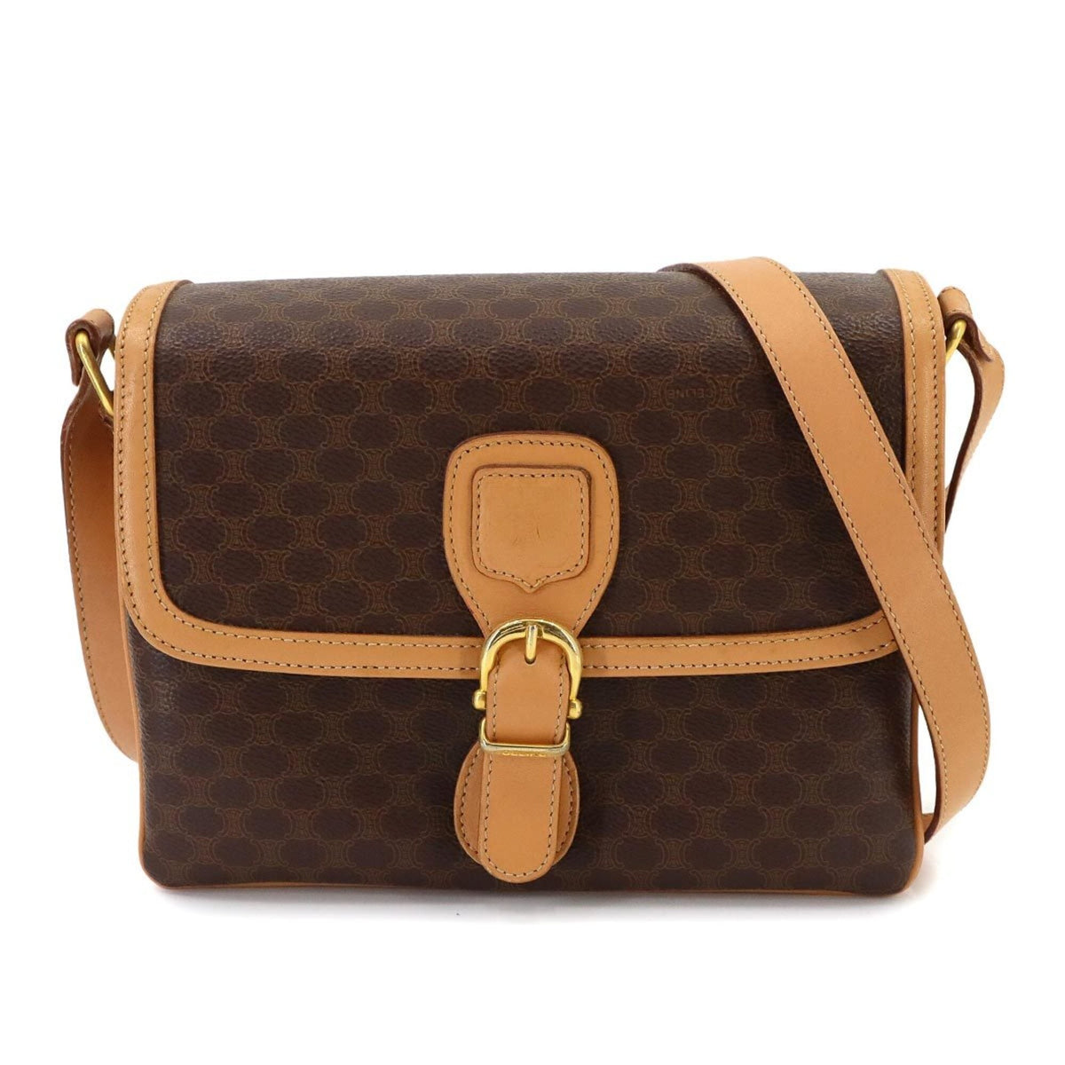 Celine Brown Pvc Leather Handbag Shoulder Bag (Pre-Owned)
