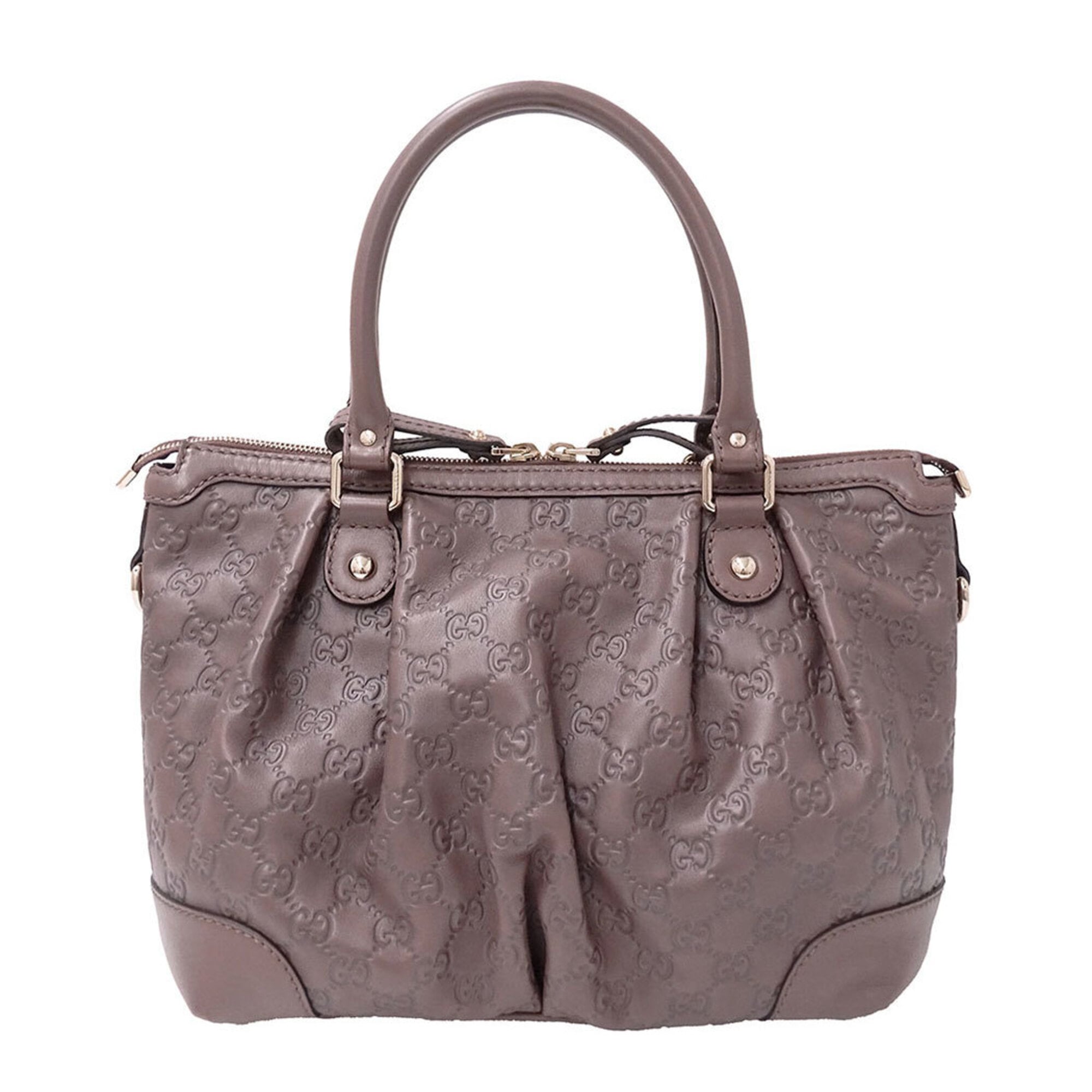 Gucci Brown Leather Handbag Shoulder Bag (Pre-Owned)