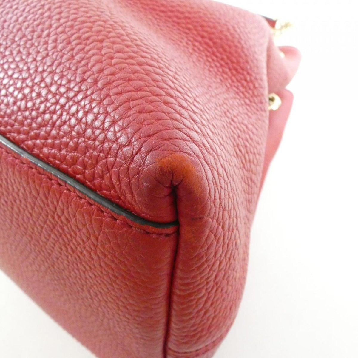 Gucci Red Color Leather Shoulder Bag (Pre-Owned)