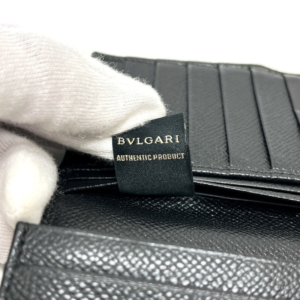 Bvlgari Black Leather Long Wallet (Bi-Fold) (Pre-Owned)