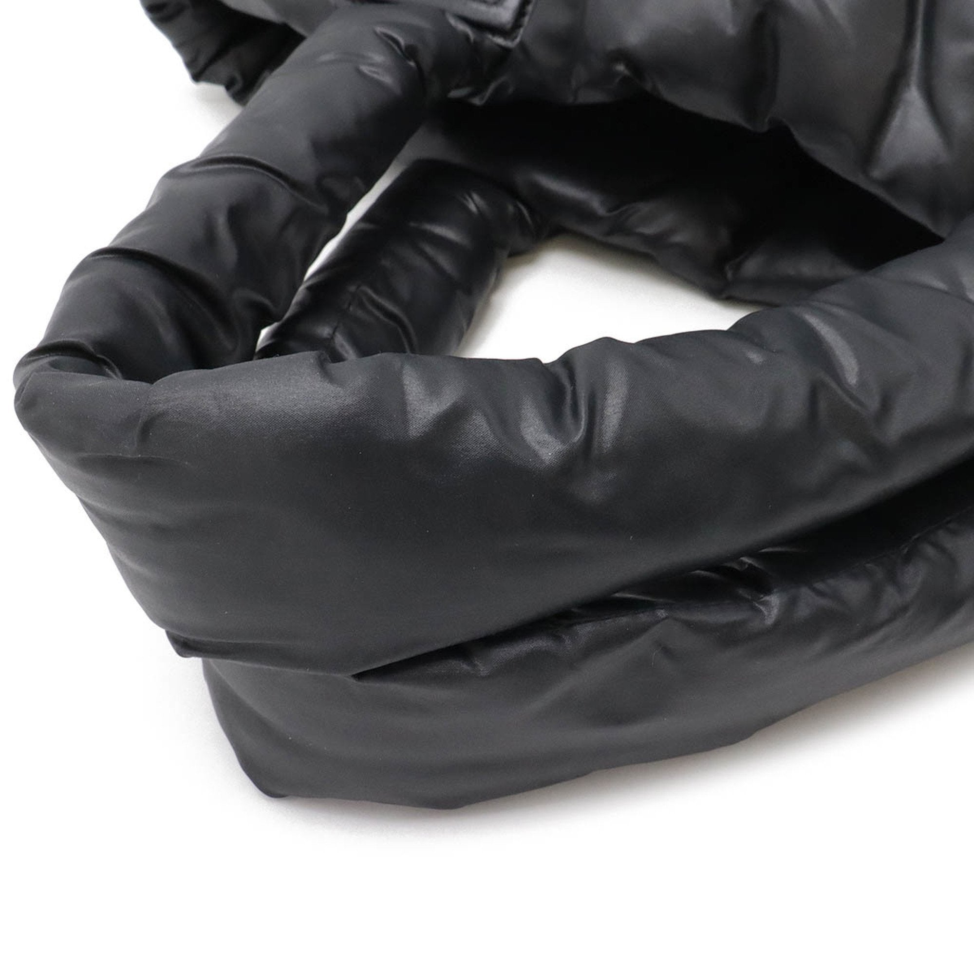 Chanel Black Nylon Leather Handbag Tote Bag (Pre-Owned)