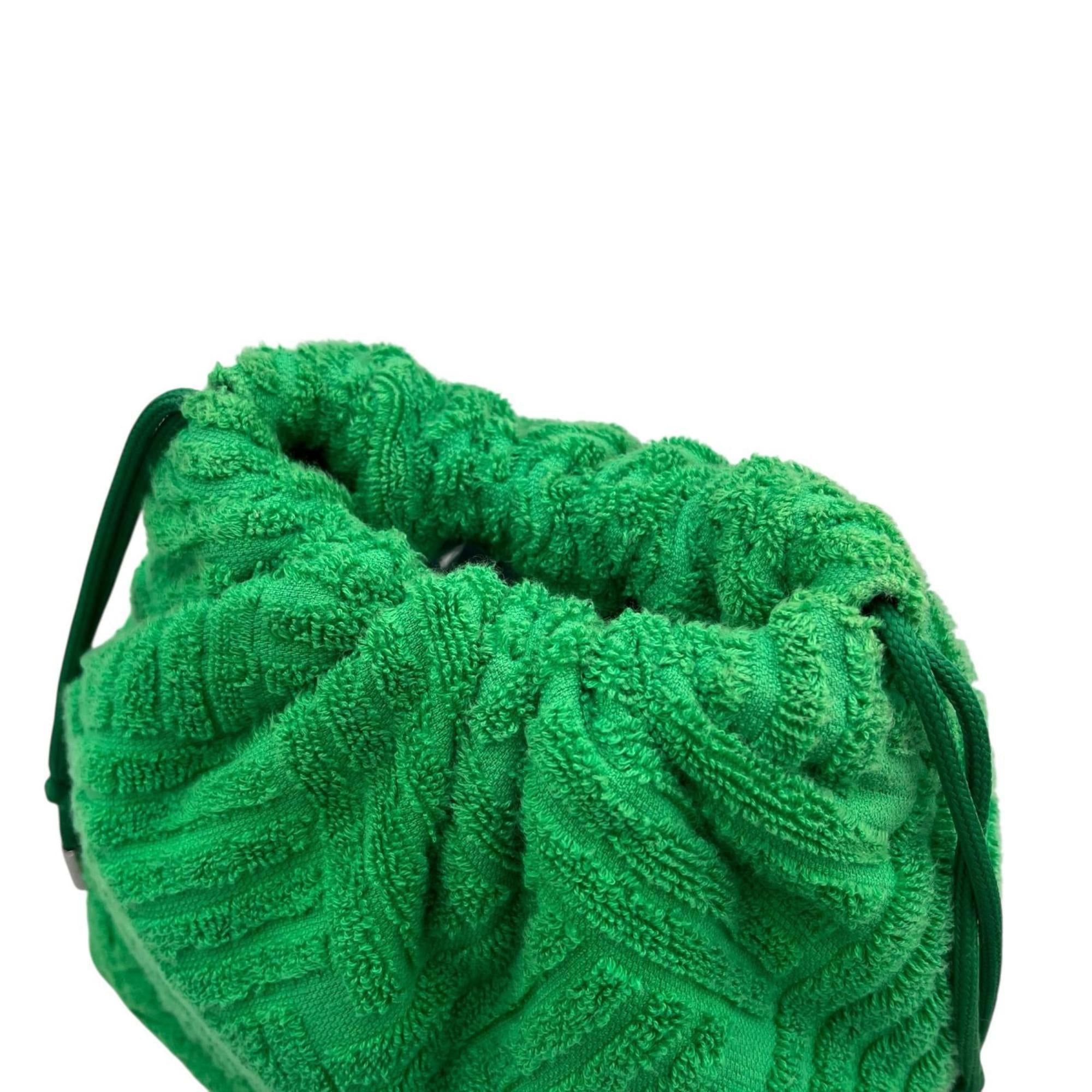 Bottega Veneta Green Pile Fabric Beach Bag Pouch (Pre-Owned)