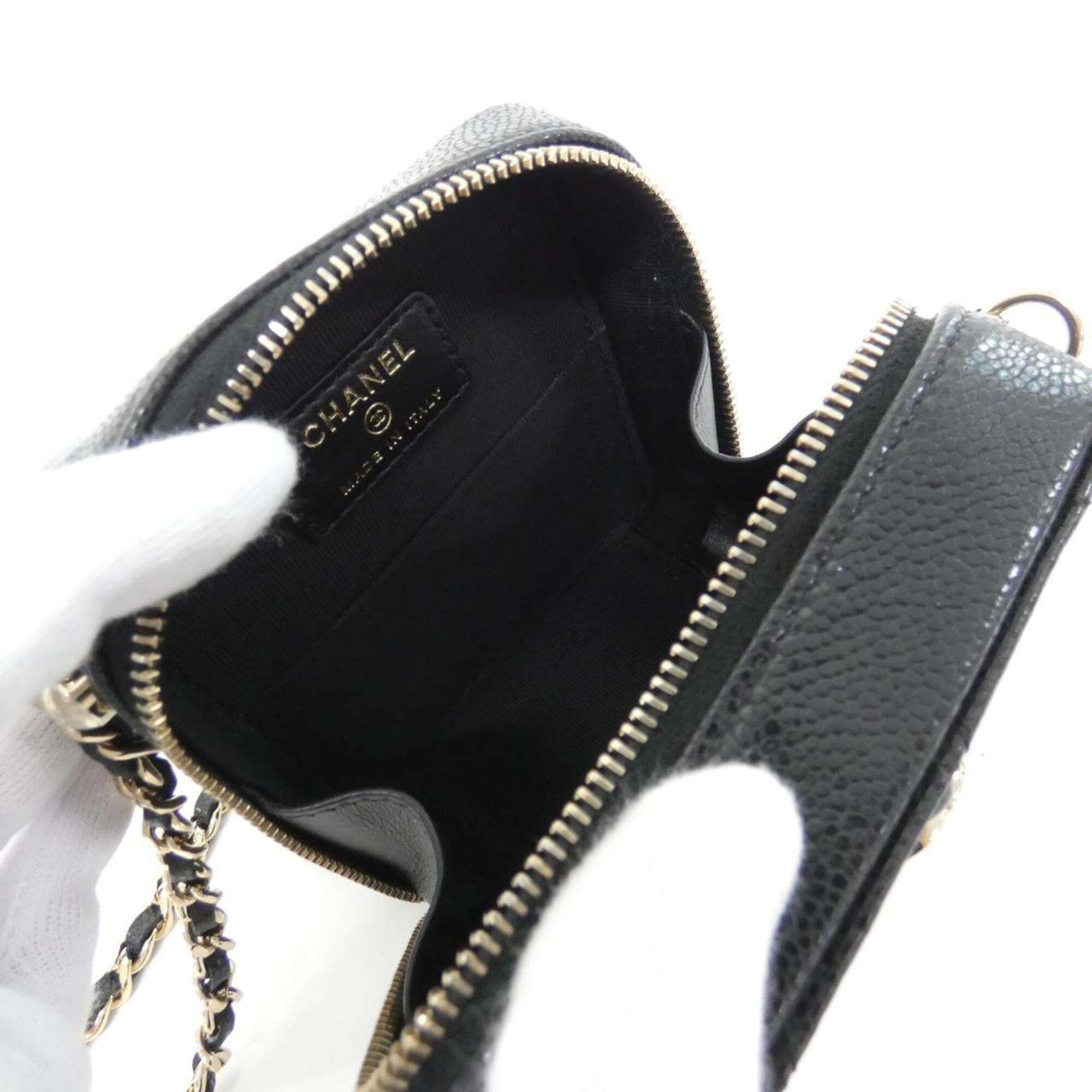 Chanel Black Grained Calfskin Handbag Shoulder Bag (Pre-Owned)