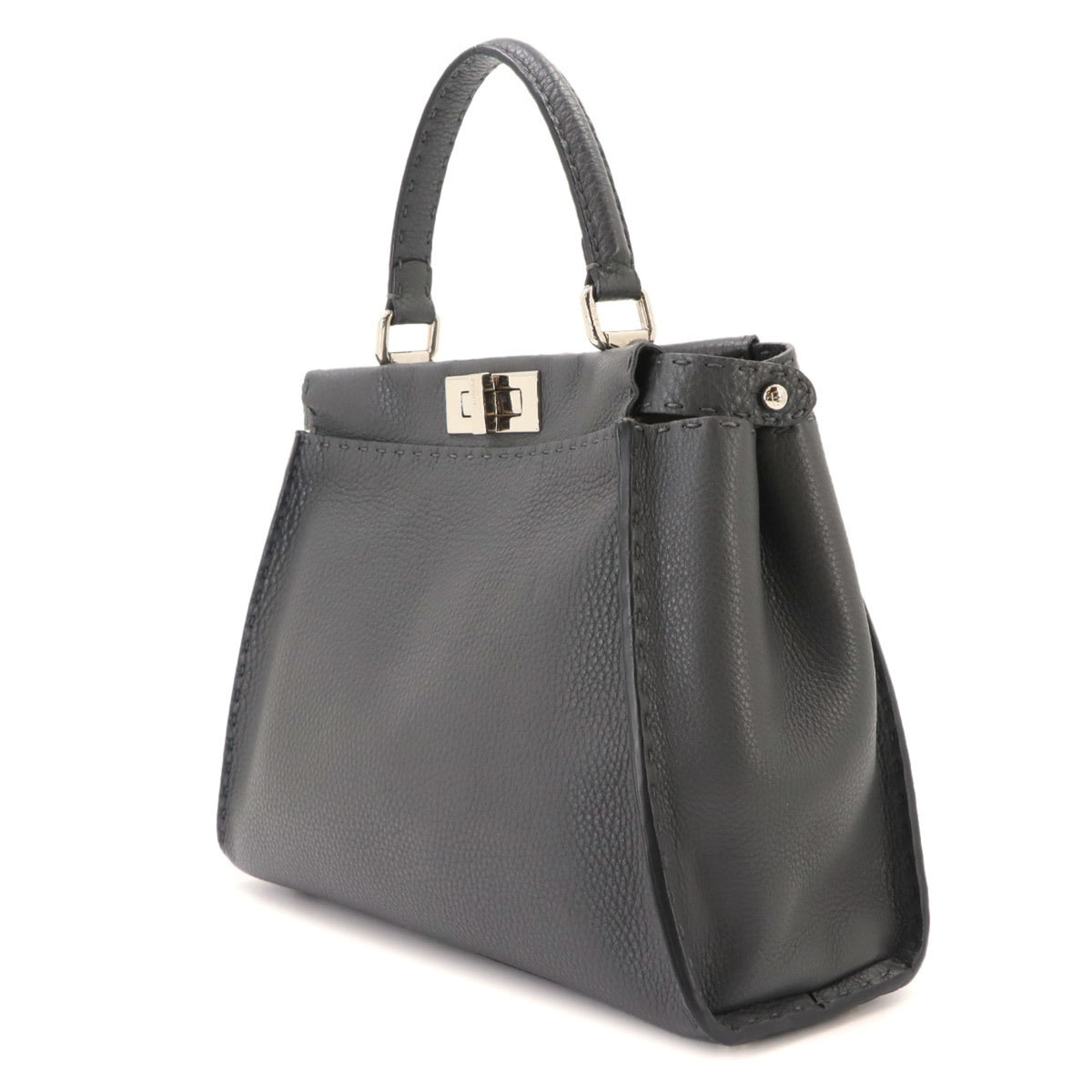 Fendi Gray Leather Handbag (Pre-Owned)