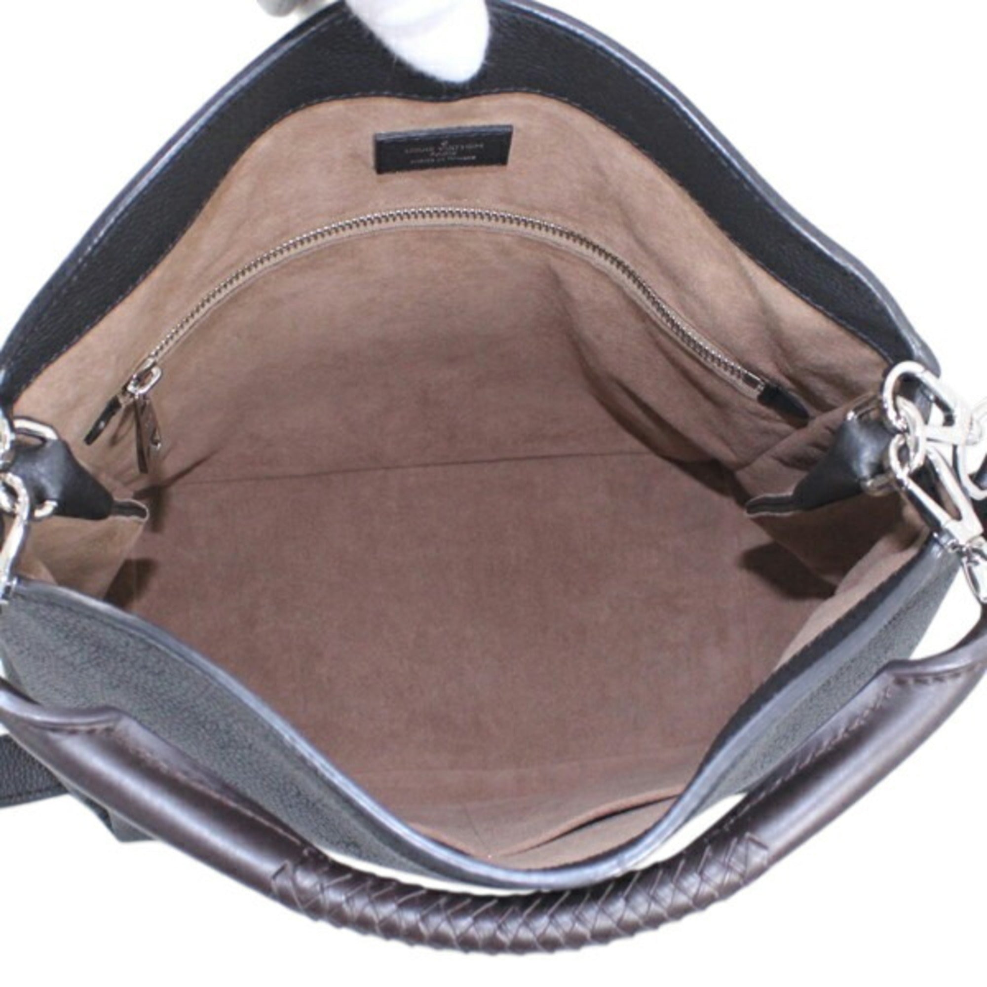 Louis Vuitton Black Mahina Leather Handbag Shoulder Bag (Pre-Owned)