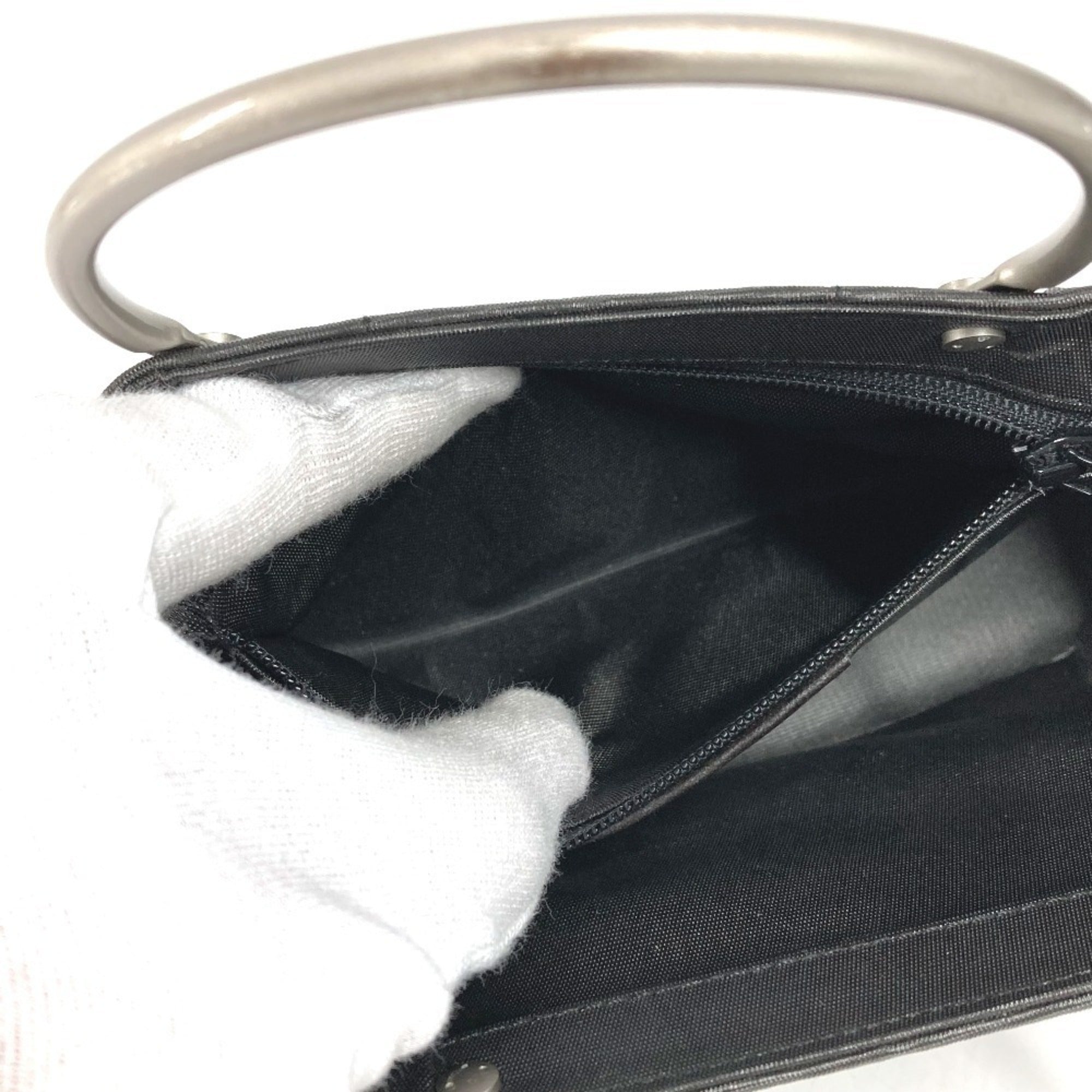 Chanel Chocolate Bar Gray Nylon Handbag Tote Bag (Pre-Owned)