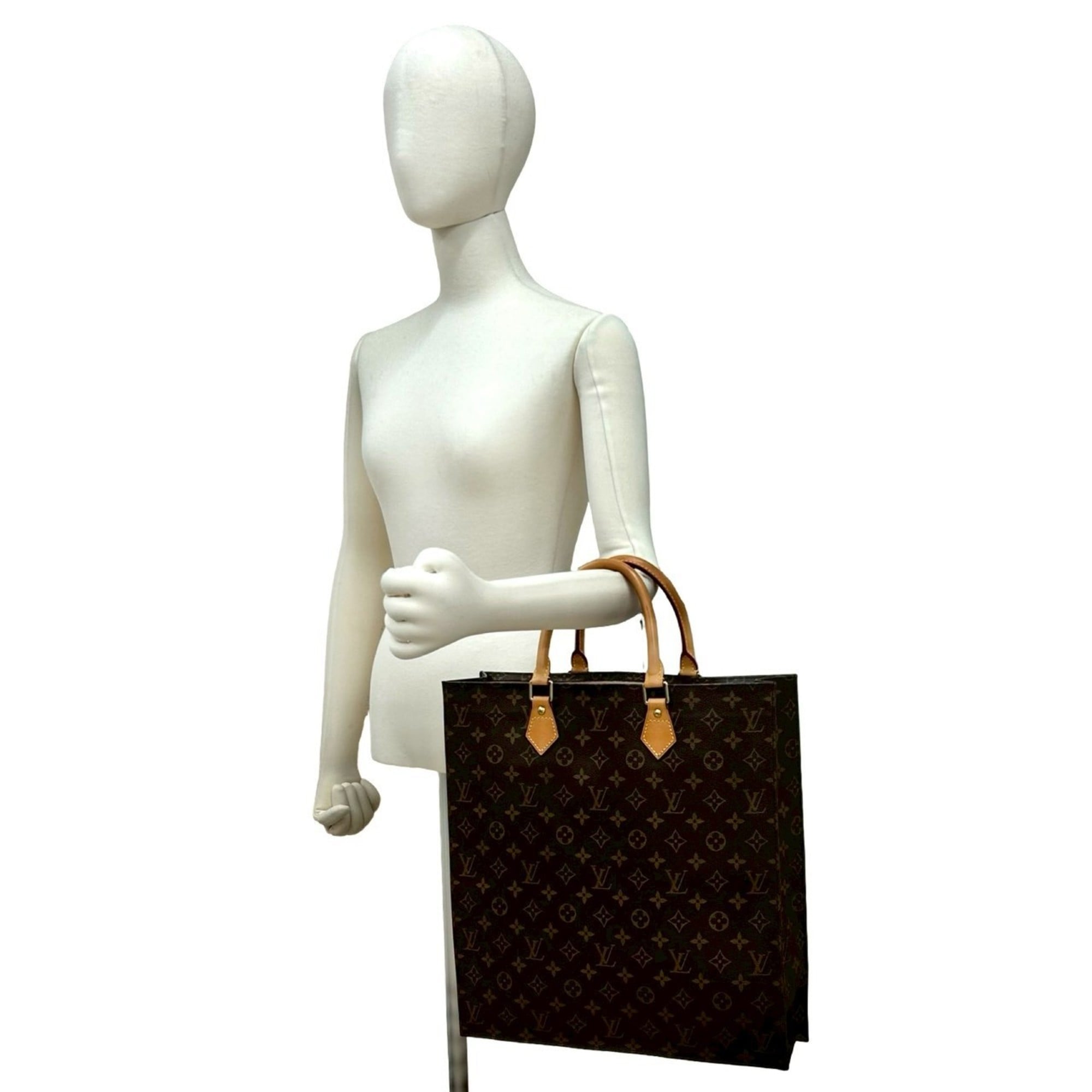 Louis Vuitton Brown Leather Pvc Handbag Tote Bag (Pre-Owned)