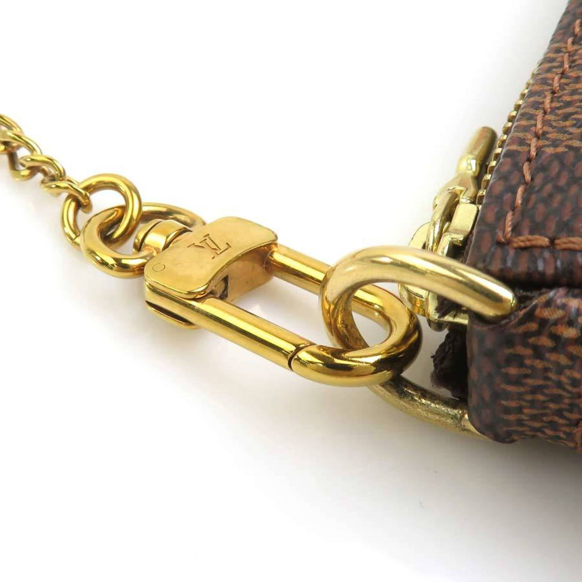 Louis Vuitton Brown Damier Canvas Multi-Color Damier Canvas Handbag Pochette Pouch Shoulder Bag (Pre-Owned)