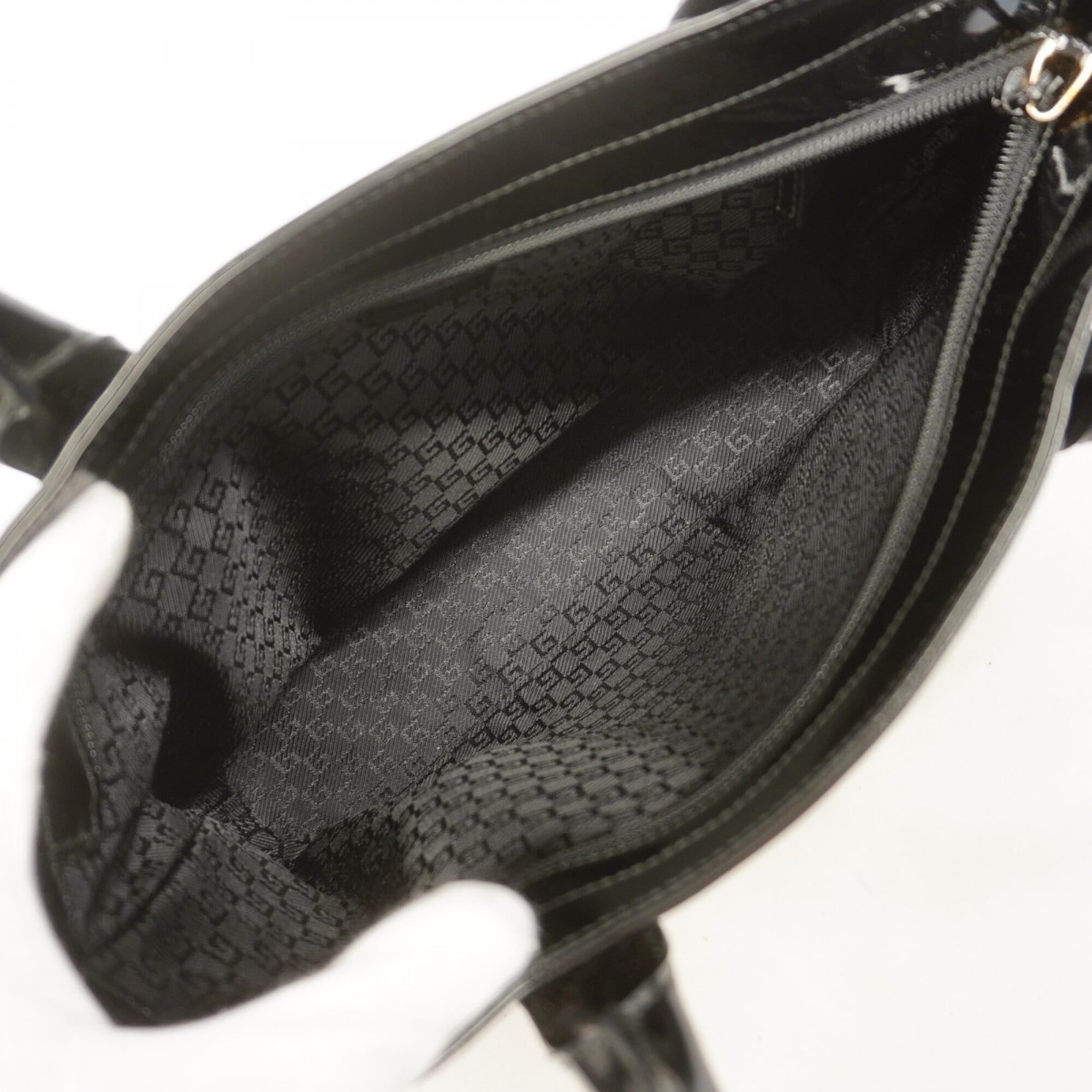 Gucci Black White Canvas Handbag (Pre-Owned)