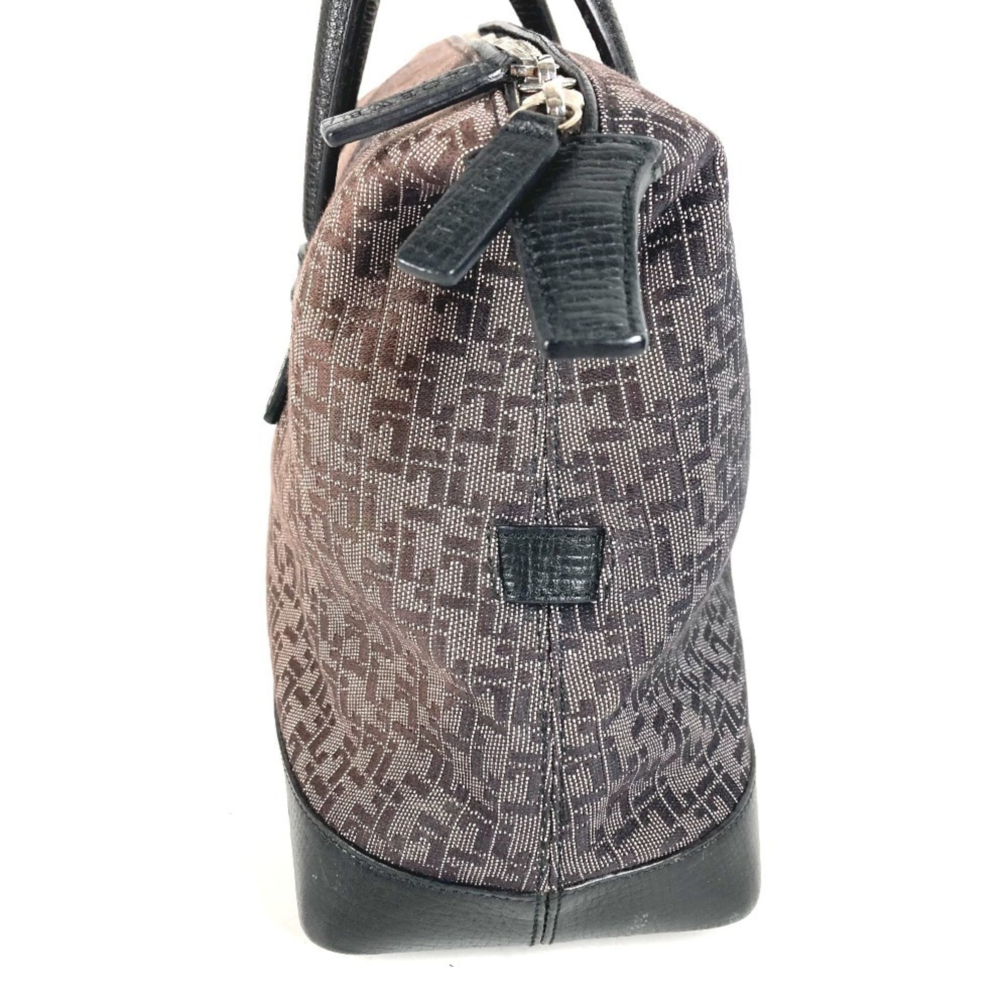 Loewe Black Leather Canvas Handbag Tote Bag (Pre-Owned)