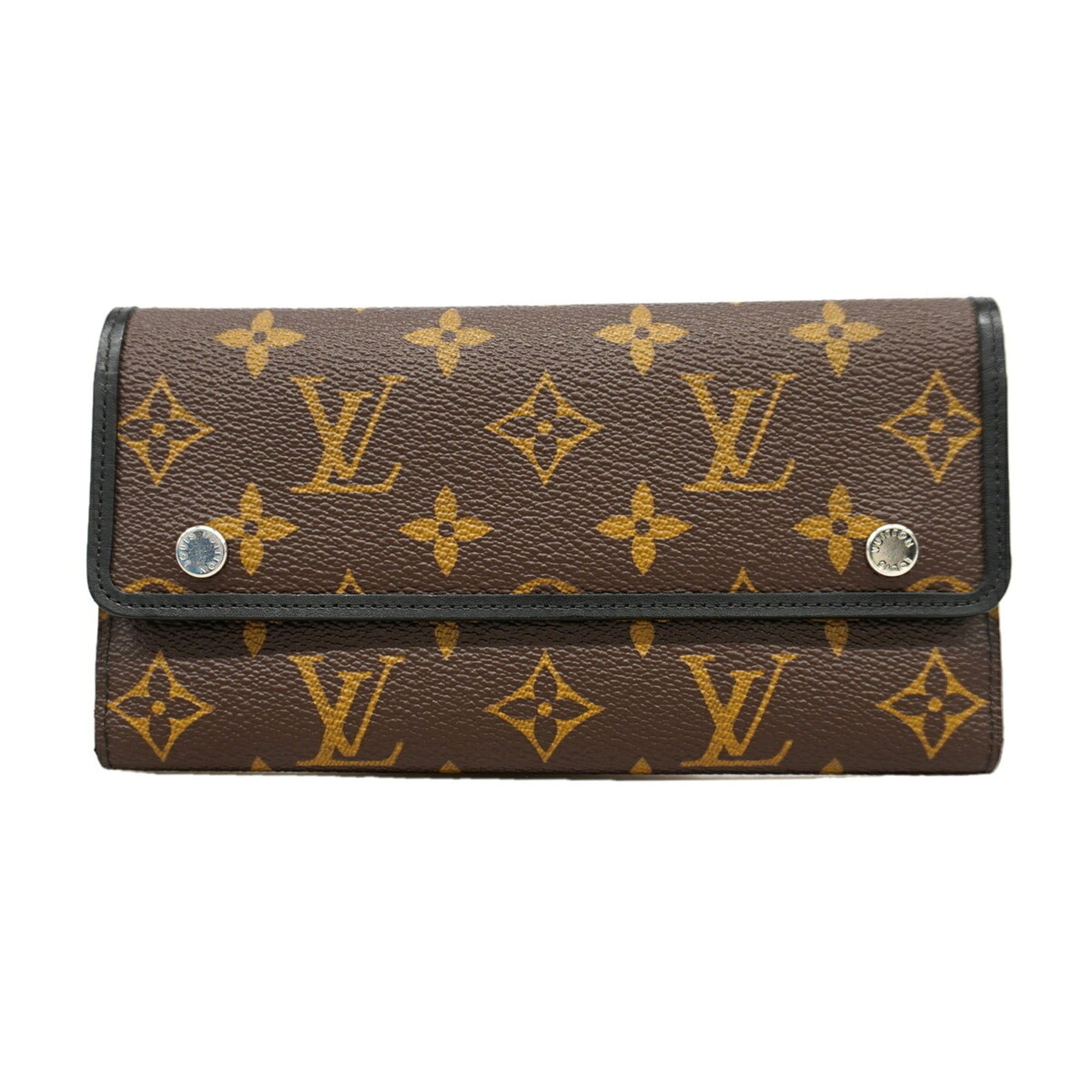 Louis Vuitton Black Brown Wallet (Tri-Fold) (Pre-Owned)