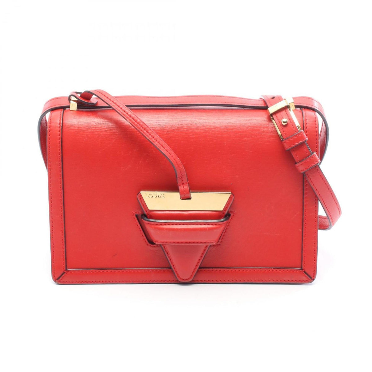 Loewe Red Color Leather Shoulder Bag (Pre-Owned)