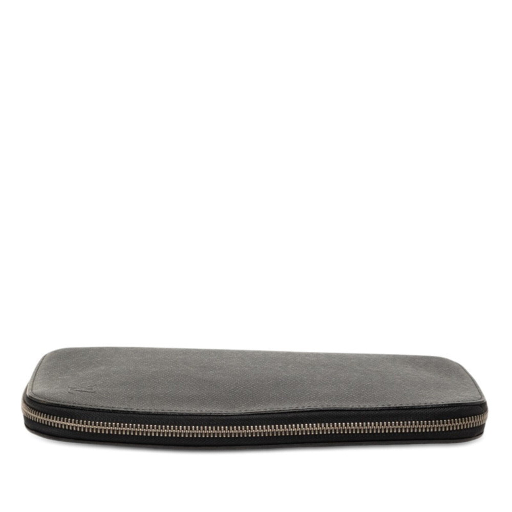 Louis Vuitton Black Leather Long Wallet (Bi-Fold) (Pre-Owned)