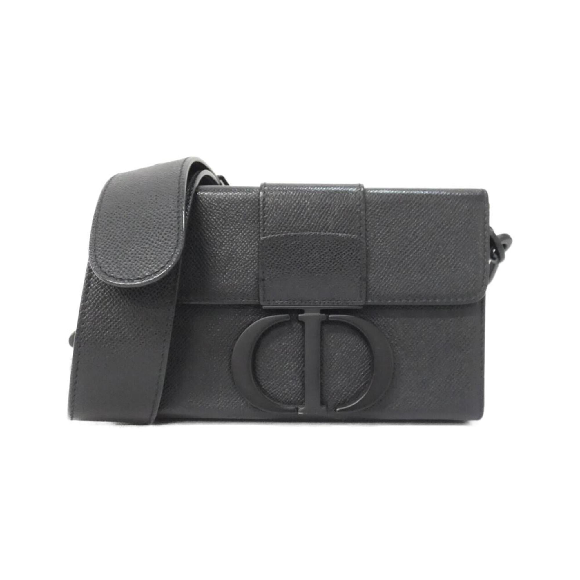 Christian Dior Black Leather Handbag Shoulder Bag (Pre-Owned)