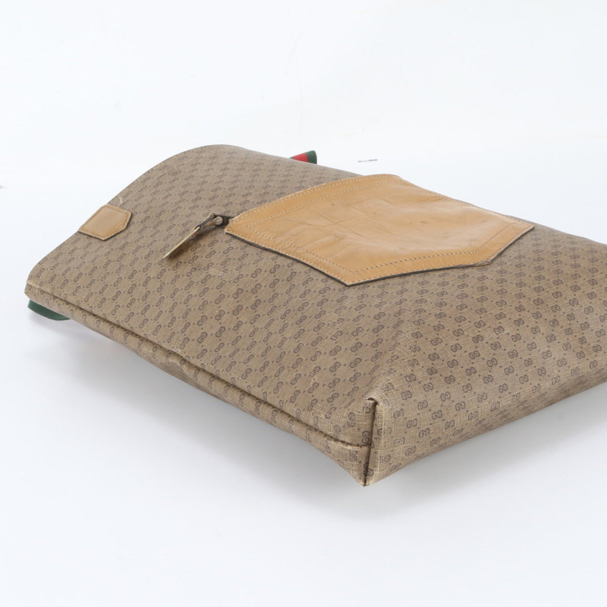 Gucci Brown Leather Coated Canvas Shoulder Bag Tote Bag (Pre-Owned)