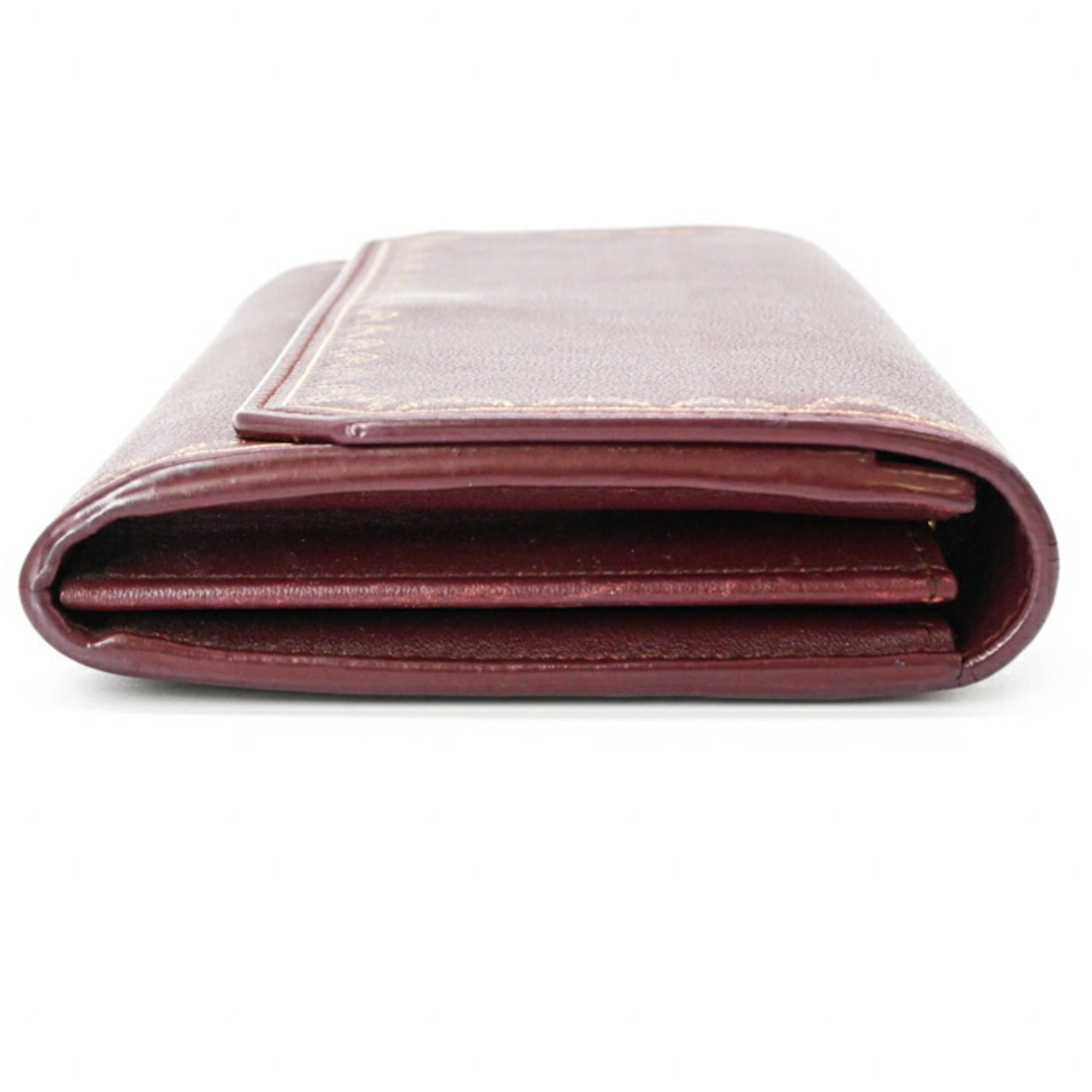 Cartier Bordeaux Leather Long Wallet (Bi-Fold) (Pre-Owned)