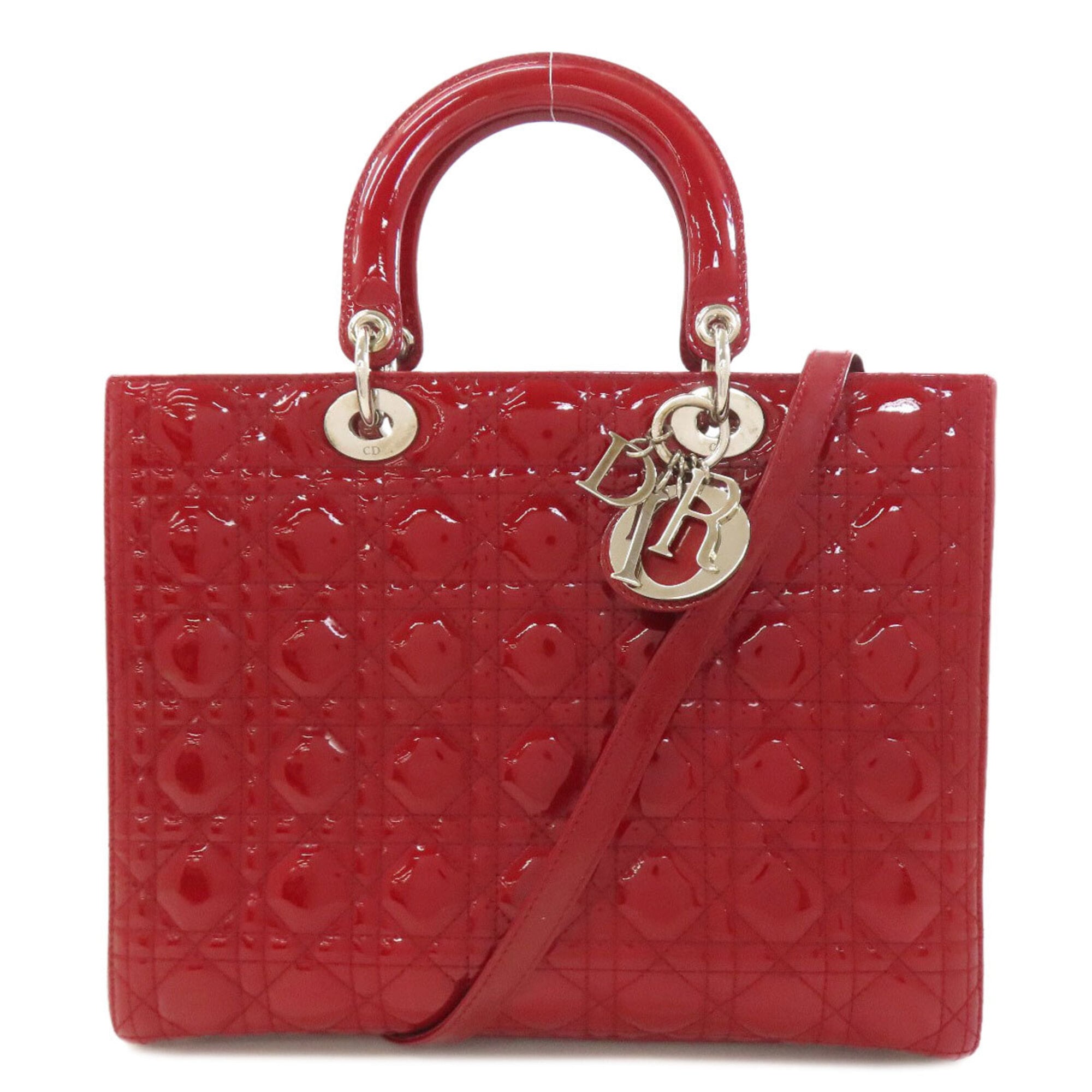 Christian Dior Lady Dior Red Color Leather Handbag (Pre-Owned)
