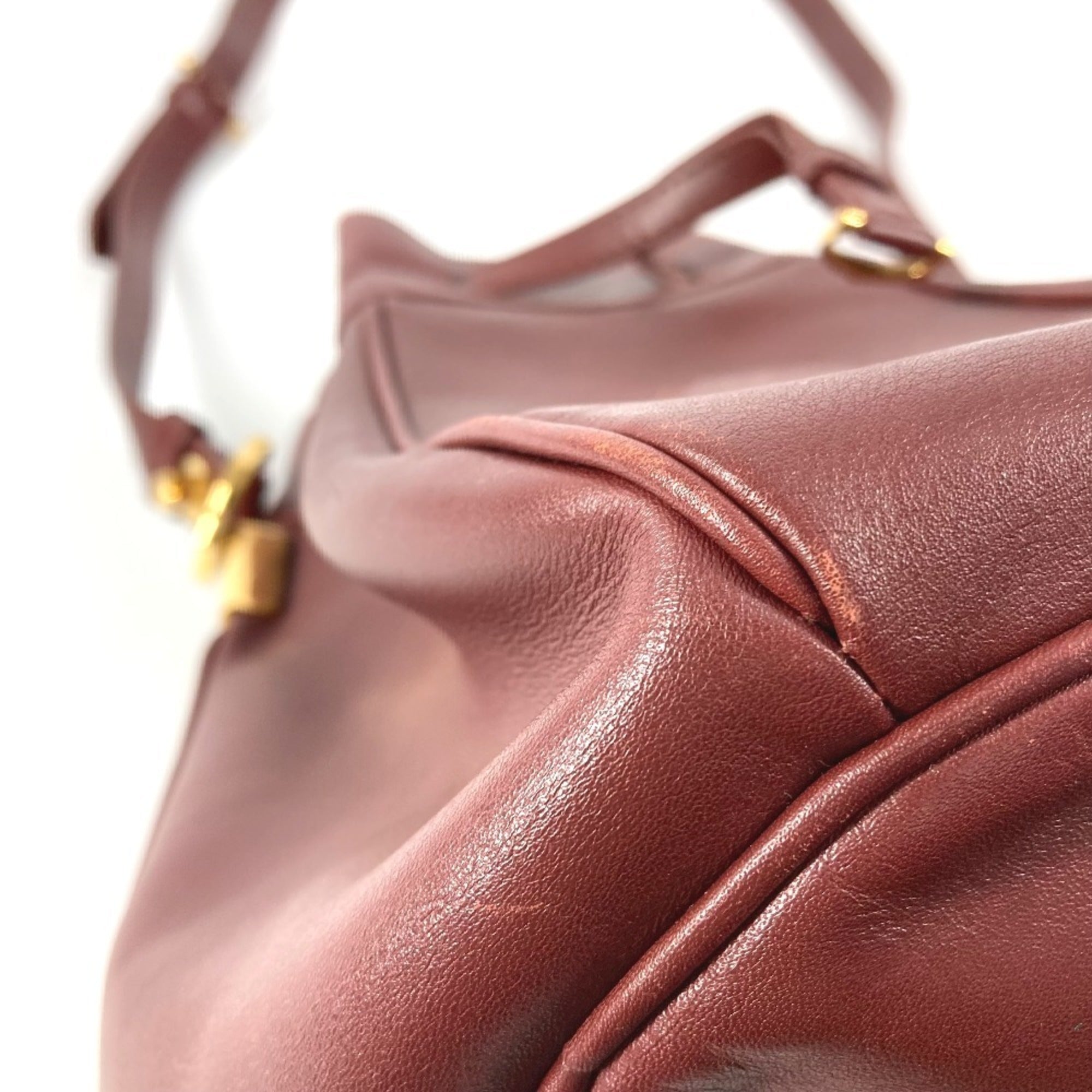 Cartier Must Wine Red Leather Shoulder Bag (Pre-Owned)