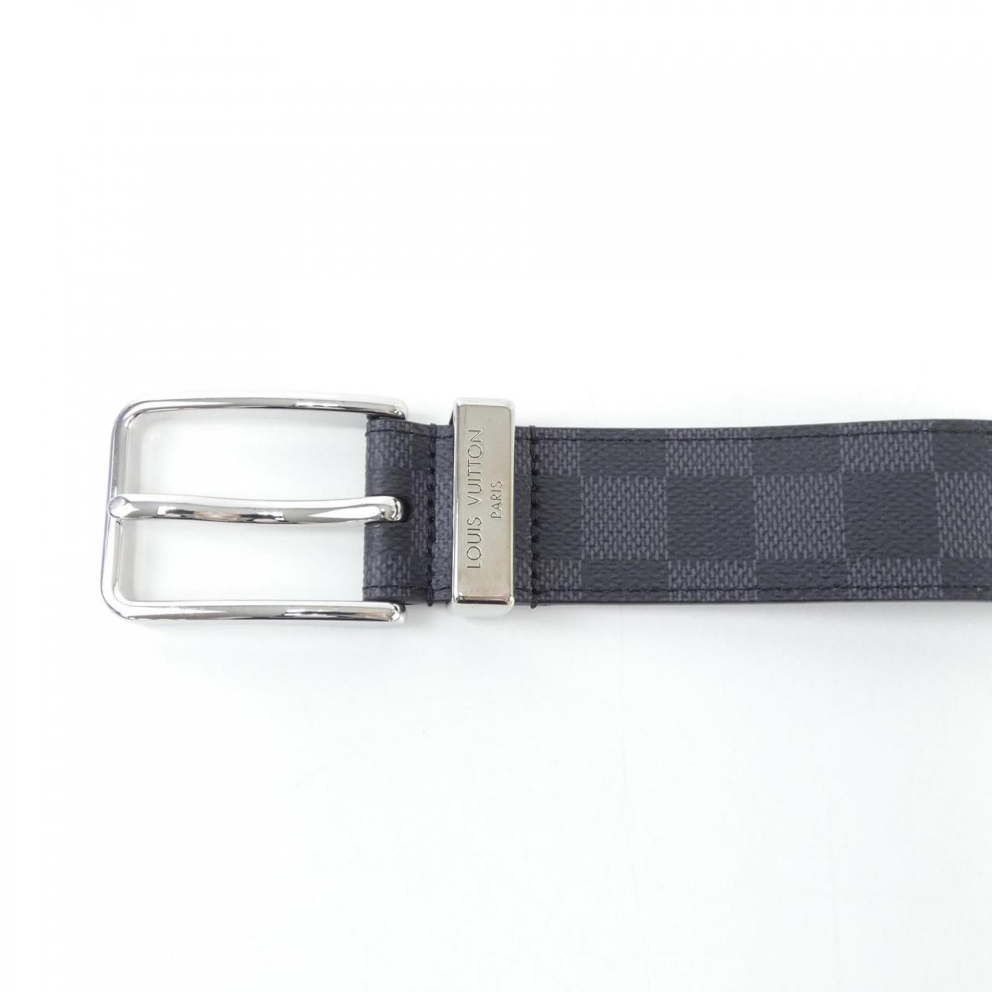 Louis Vuitton Black Gray Standard Belt (Pre-Owned)