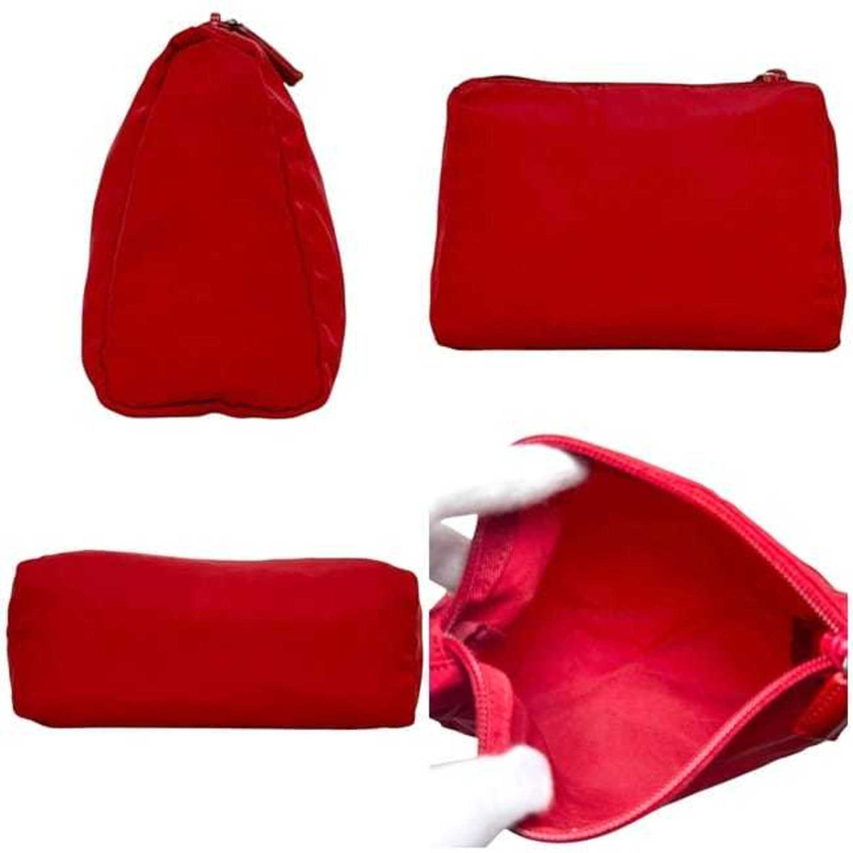 Prada Red Color Nylon Pouch (Pre-Owned)