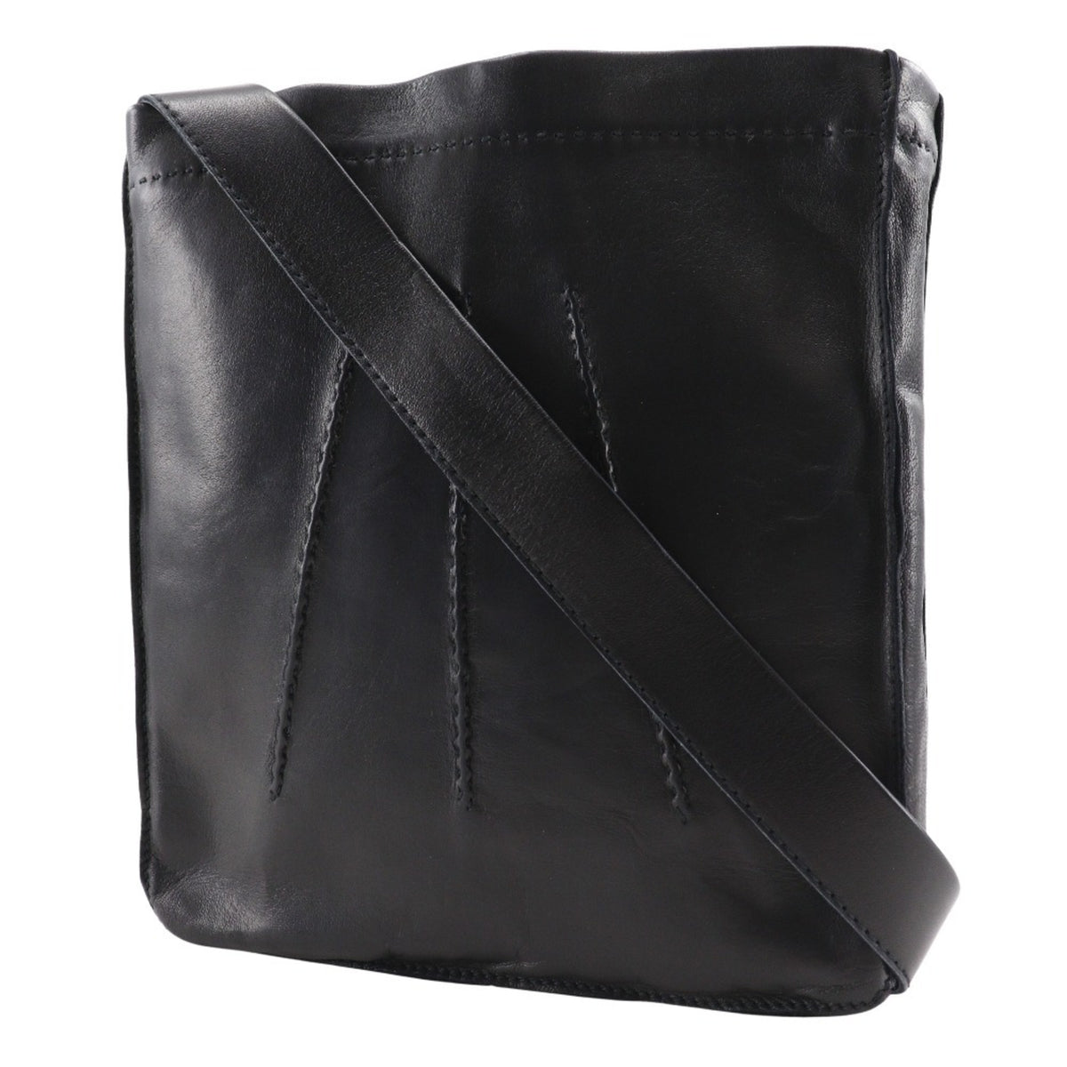 Hermes Black Leather Shoulder Bag (Pre-Owned)