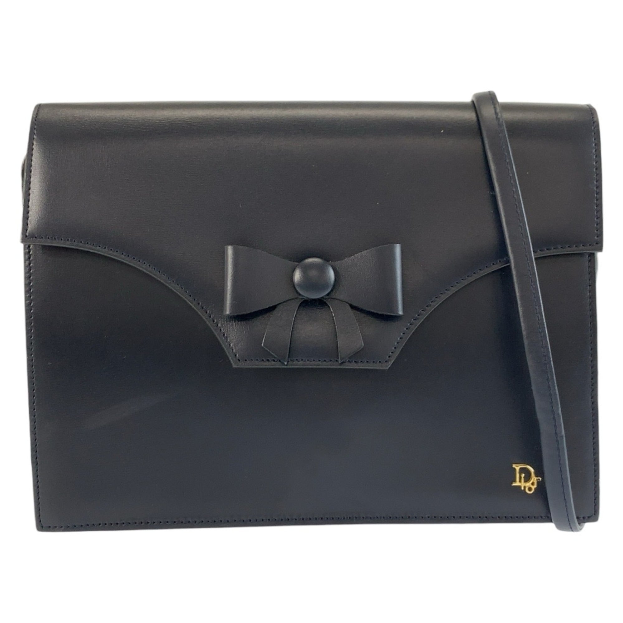Christian Dior Navy Leather Pochette Shoulder Bag (Pre-Owned)