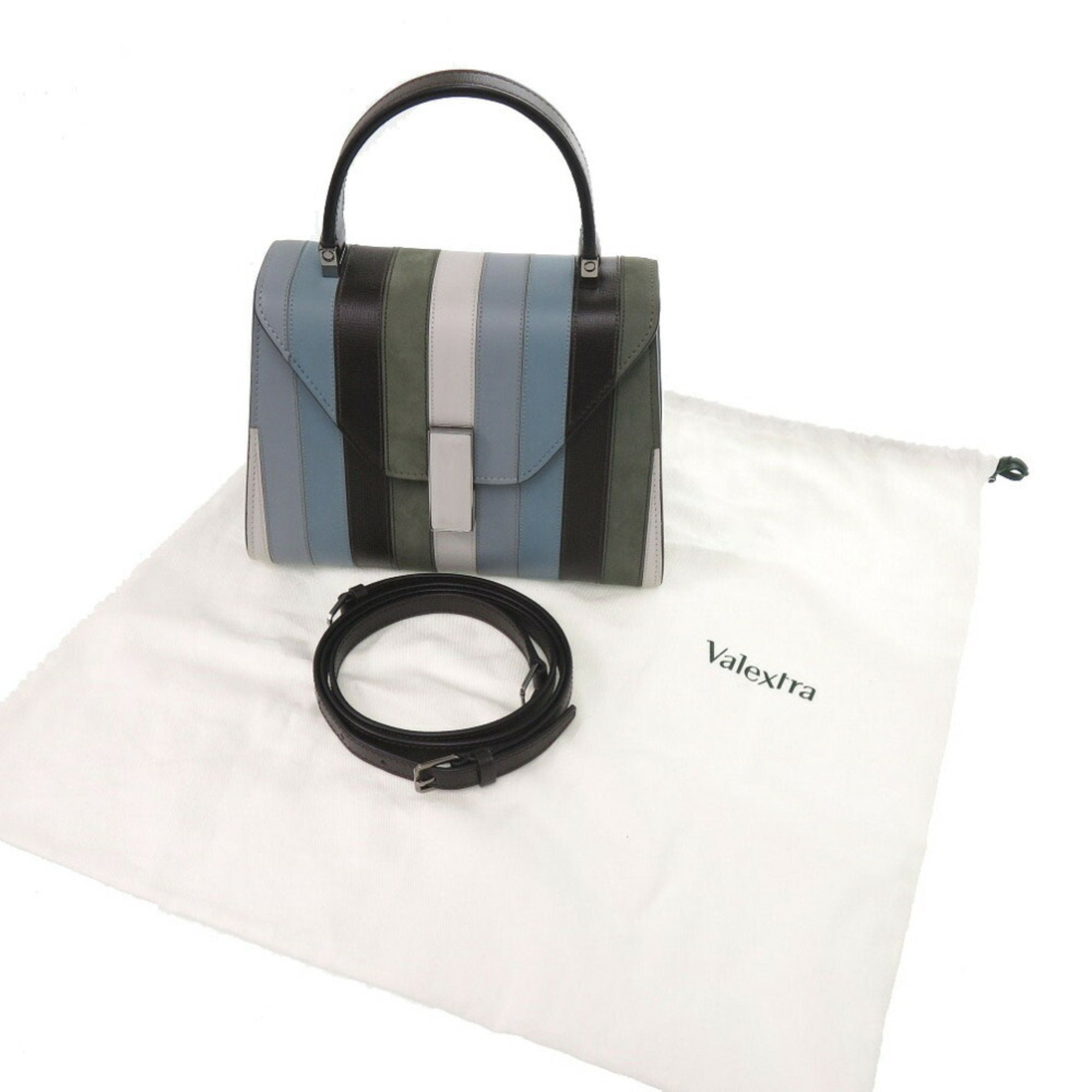 Valextra Blue Leather Handbag (Pre-Owned)