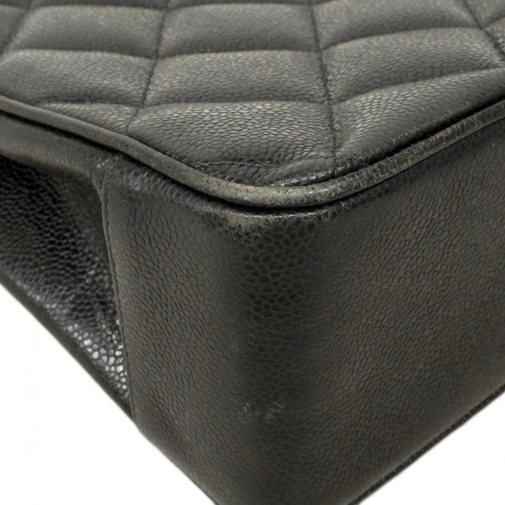 Chanel Black Grained Calfskin Tote Bag (Pre-Owned)