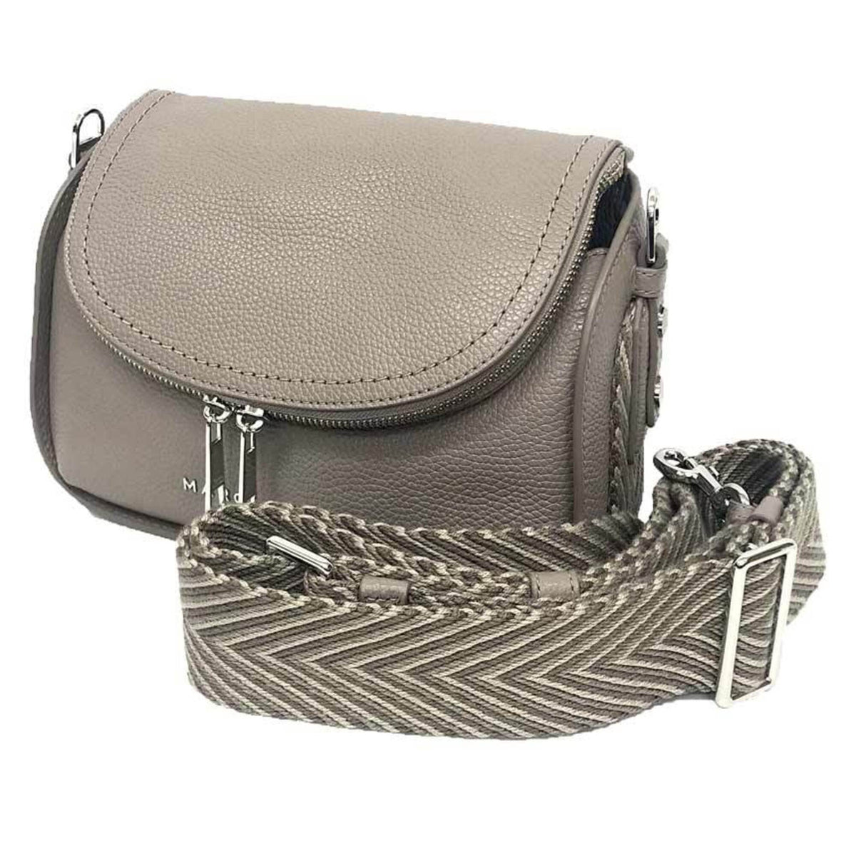 Marc Jacobs Gray Leather Messenger Bag Shoulder Bag (Pre-Owned)