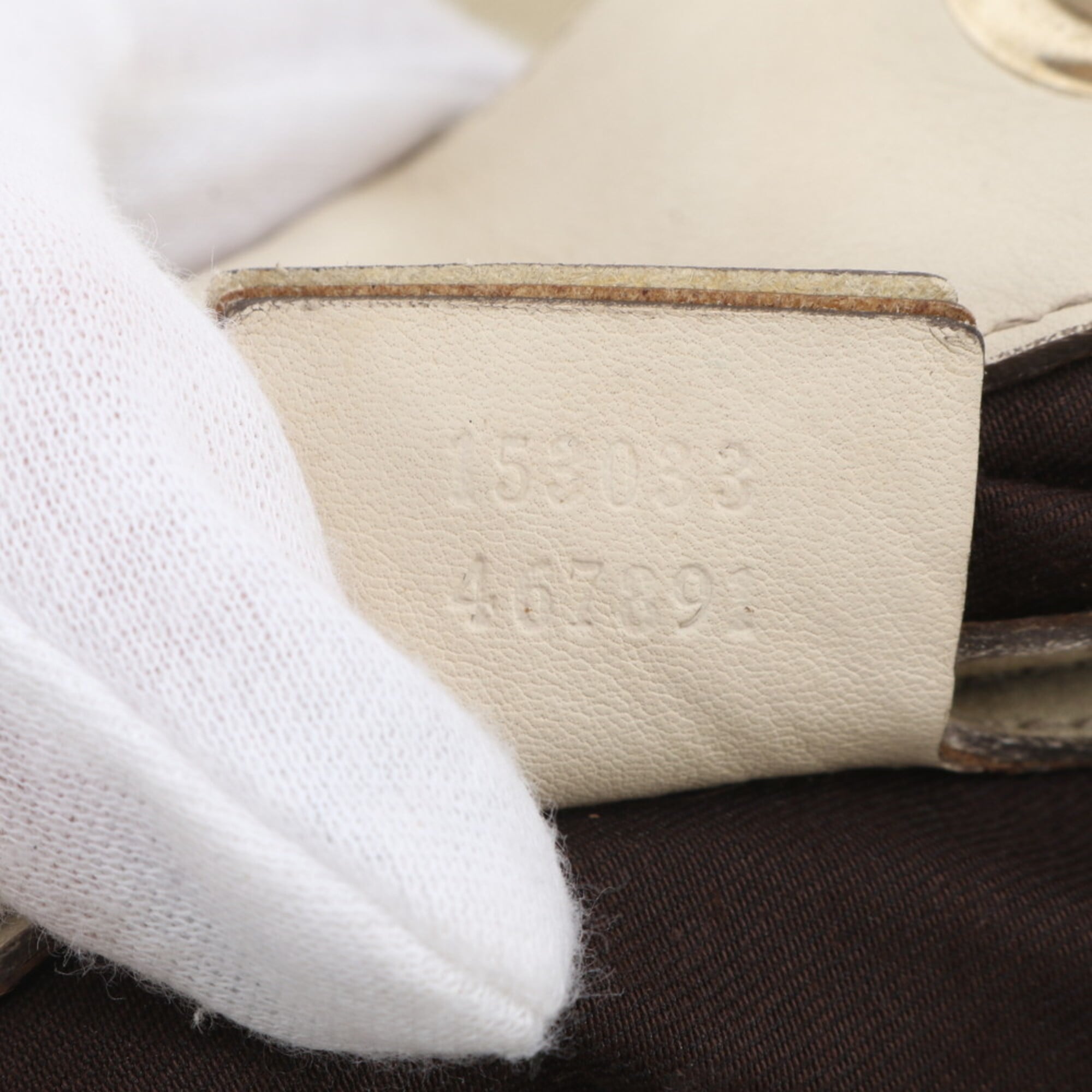 Gucci Beige Cream Leather Handbag Shoulder Bag Tote Bag (Pre-Owned)