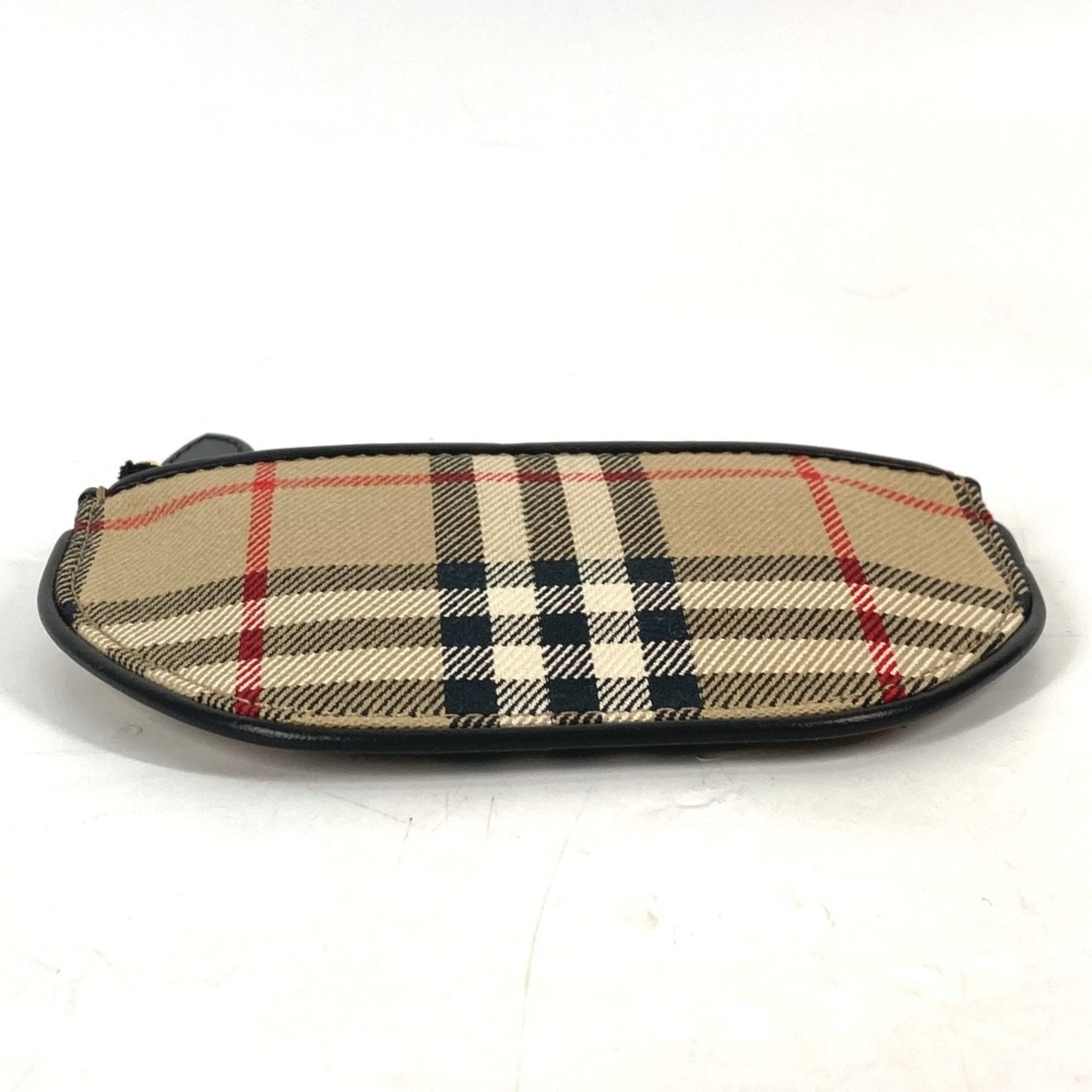 Burberry Beige Leather Canvas Coin Purse/Coin Case (Pre-Owned)