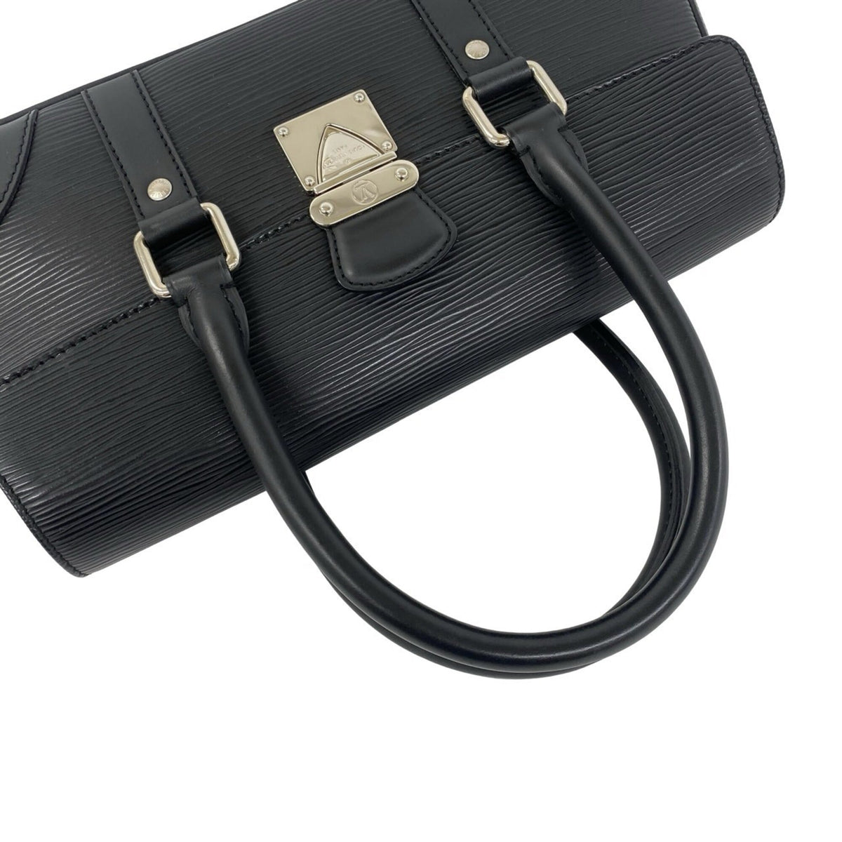 Louis Vuitton Black Leather Boston Bag Handbag (Pre-Owned)