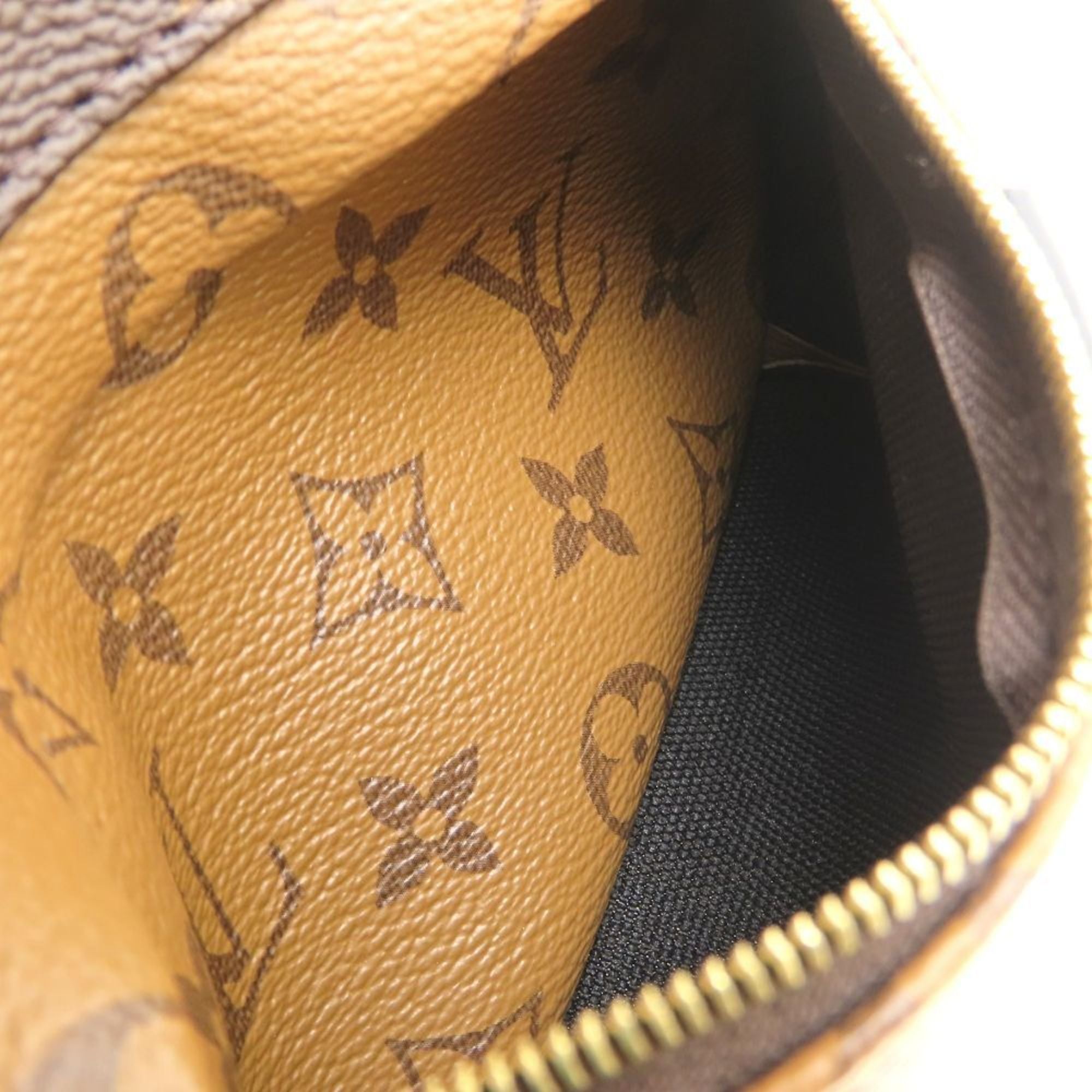 Louis Vuitton Black Brown Canvas Leather Backpack (Pre-Owned)