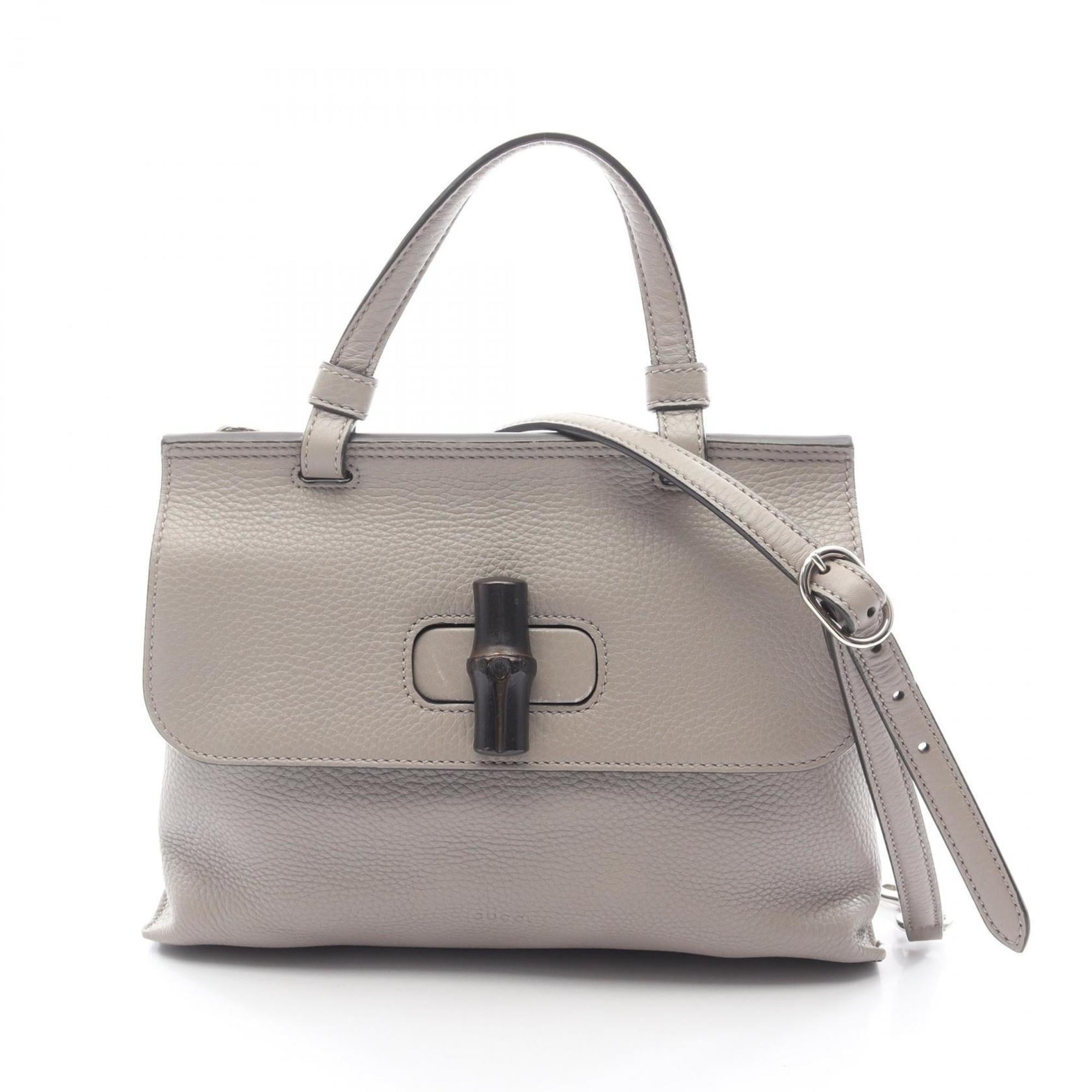 Gucci Gray Leather Handbag (Pre-Owned)