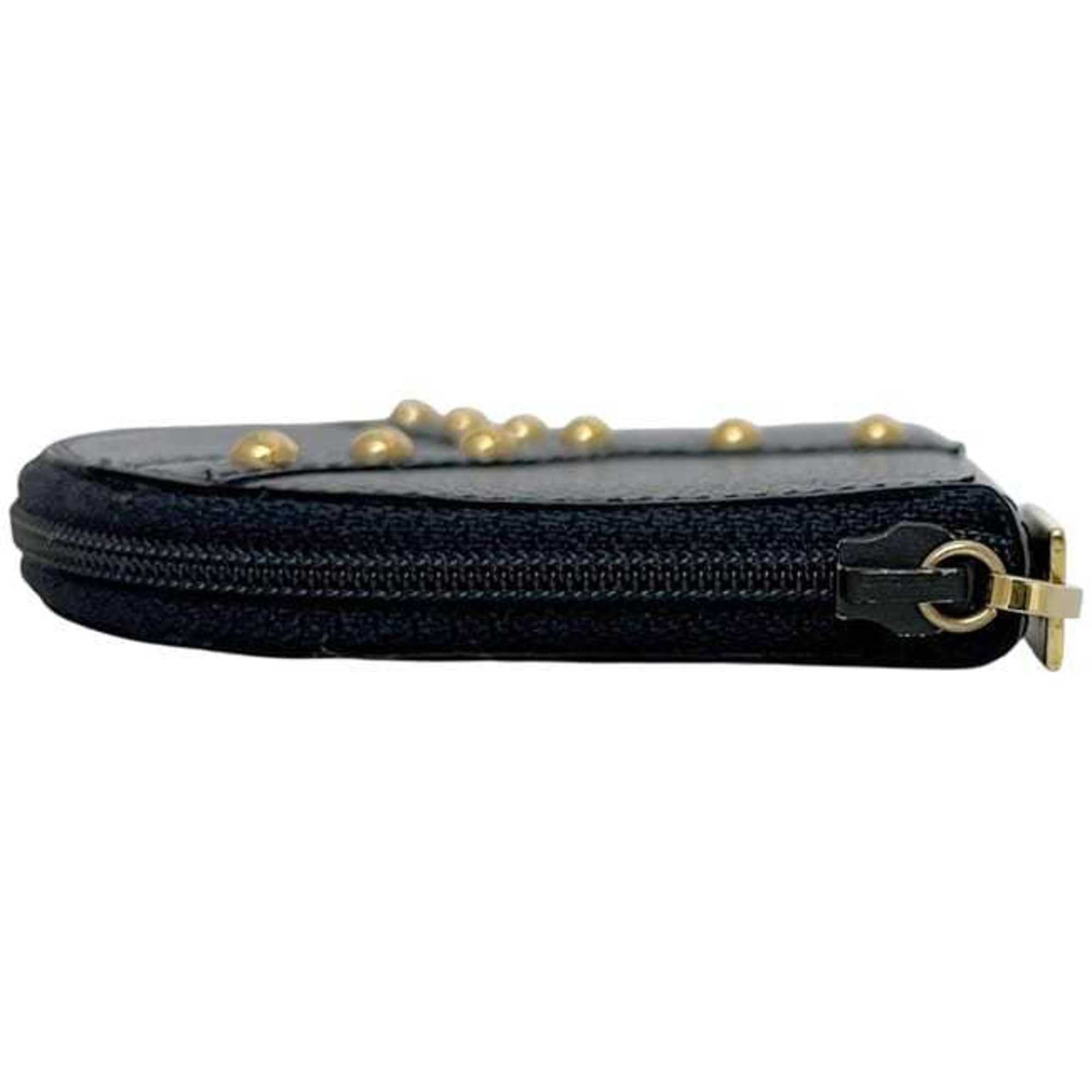Yves Saint Laurent Black Leather Coin Purse/Coin Case (Pre-Owned)