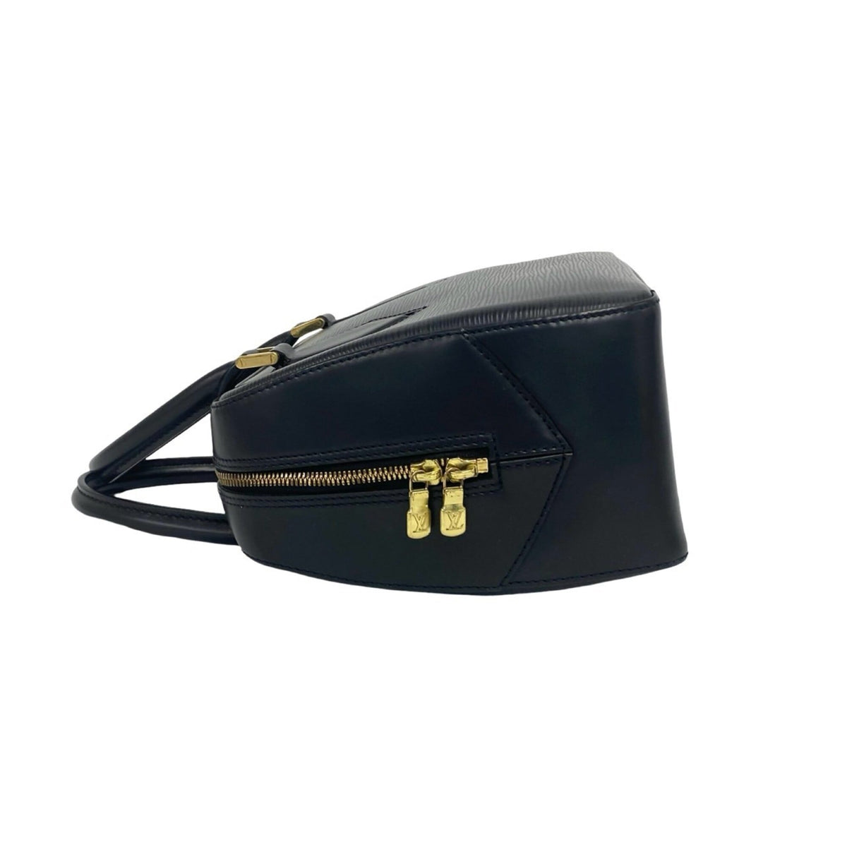 Louis Vuitton Black Leather Boston Bag Handbag (Pre-Owned)
