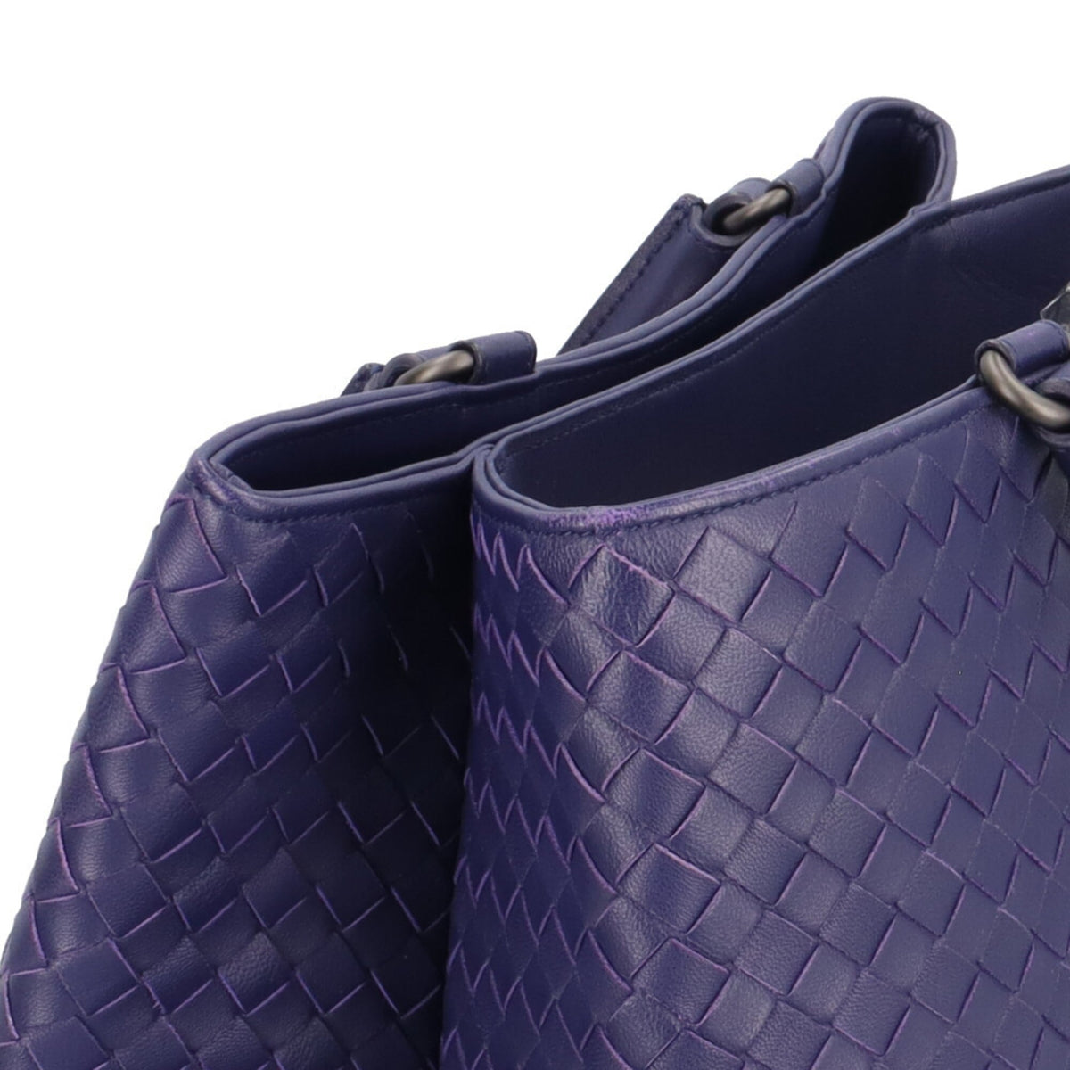 Bottega Veneta Purple Leather Handbag Tote Bag (Pre-Owned)