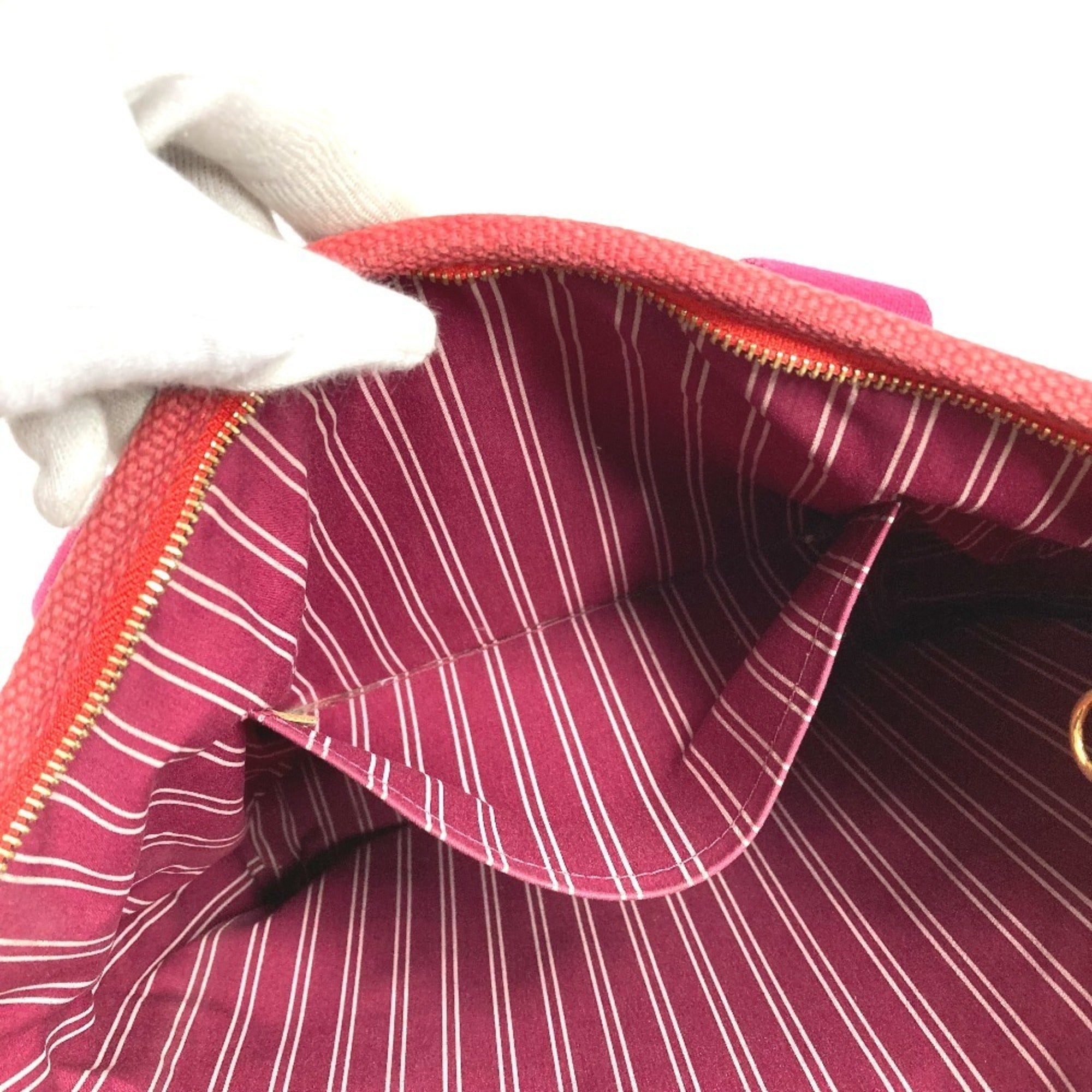 Louis Vuitton Red Color Cotton Tote Bag (Pre-Owned)