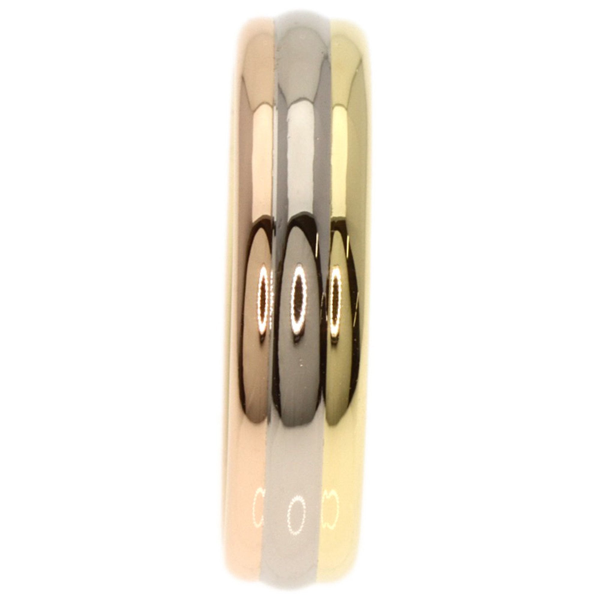 Cartier Pink Gold White Gold Yellow Gold Band Ring (Pre-Owned)