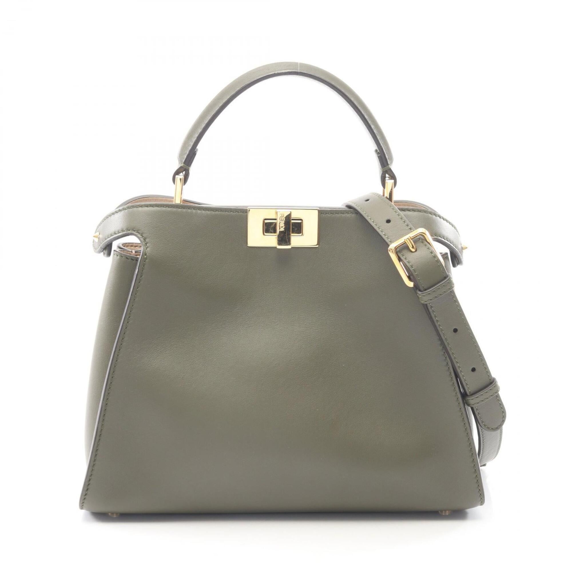 Fendi Khaki Leather Handbag (Pre-Owned)