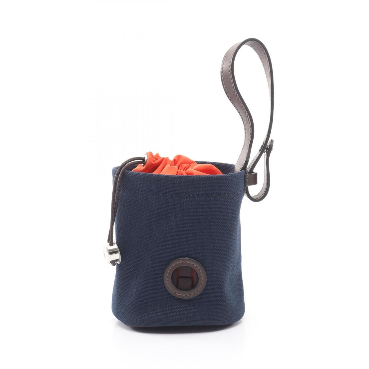 Hermes Navy Orange Canvas Handbag Pouch (Pre-Owned)