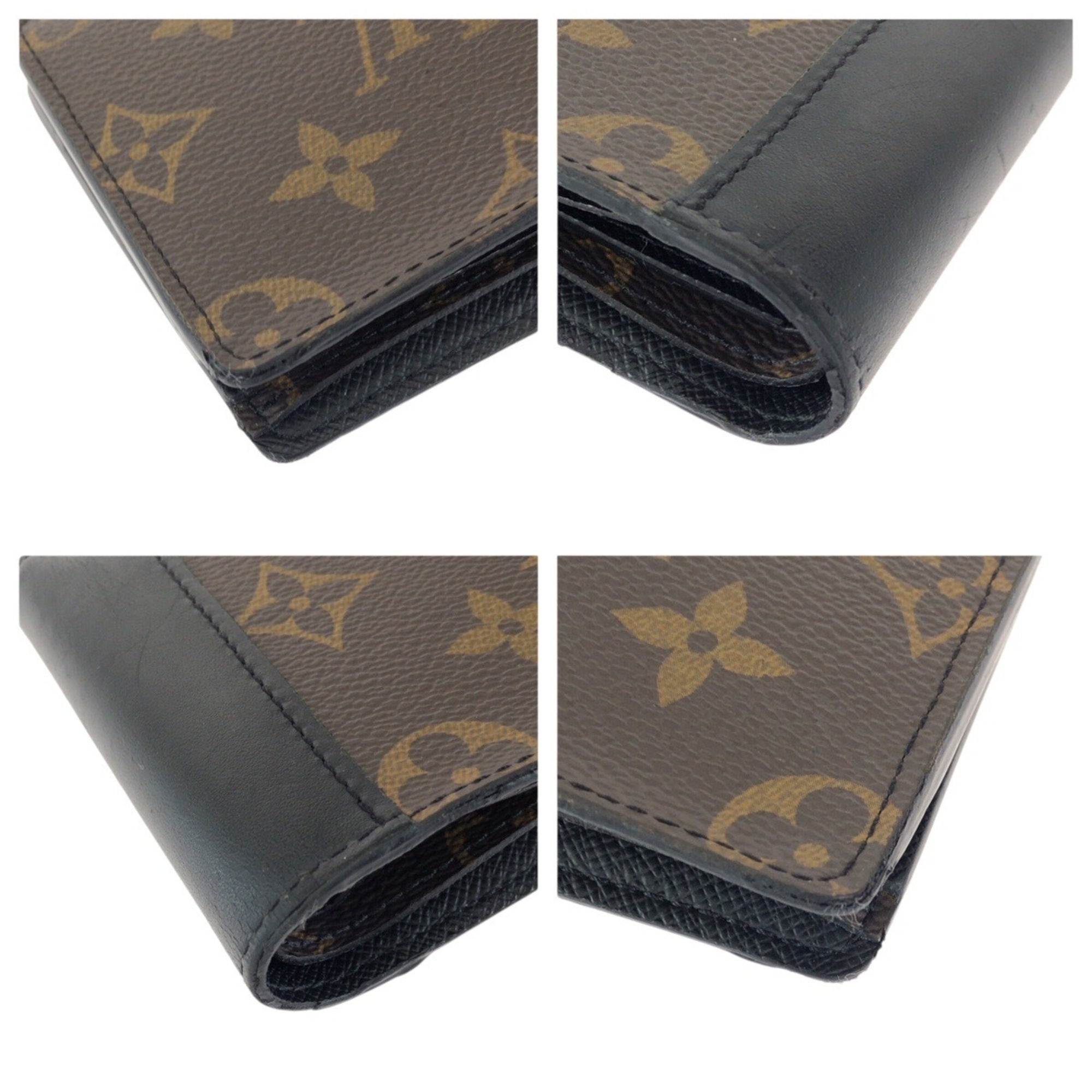 Louis Vuitton Black Brown Monogram Monogram Wallet (Bi-Fold) (Pre-Owned)
