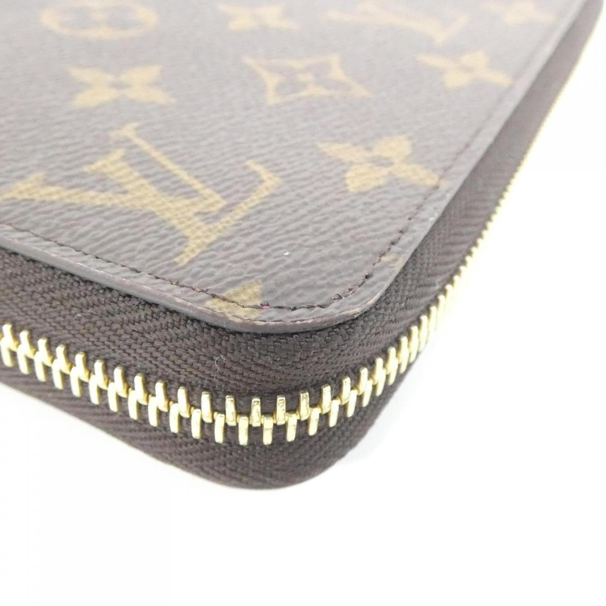 Louis Vuitton Fuchsia Marron Coated Canvas Long Wallet (Bi-Fold) (Pre-Owned)