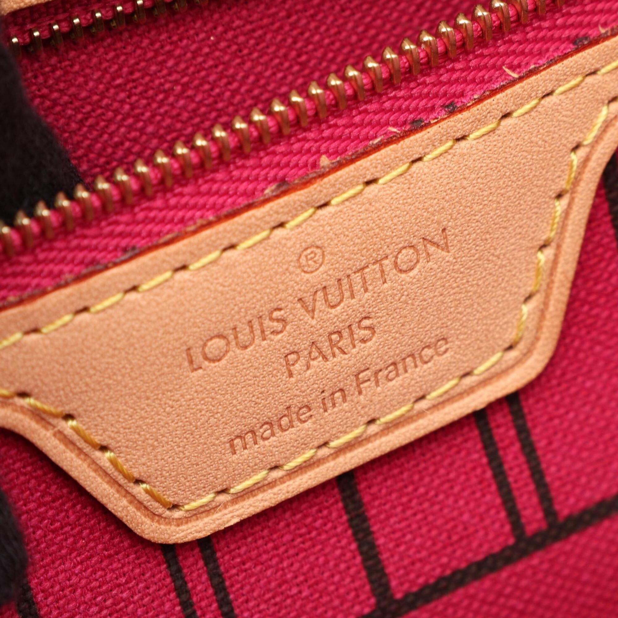 Louis Vuitton Brown Monogram Coated Canvas Leather Handbag Tote Bag (Pre-Owned)