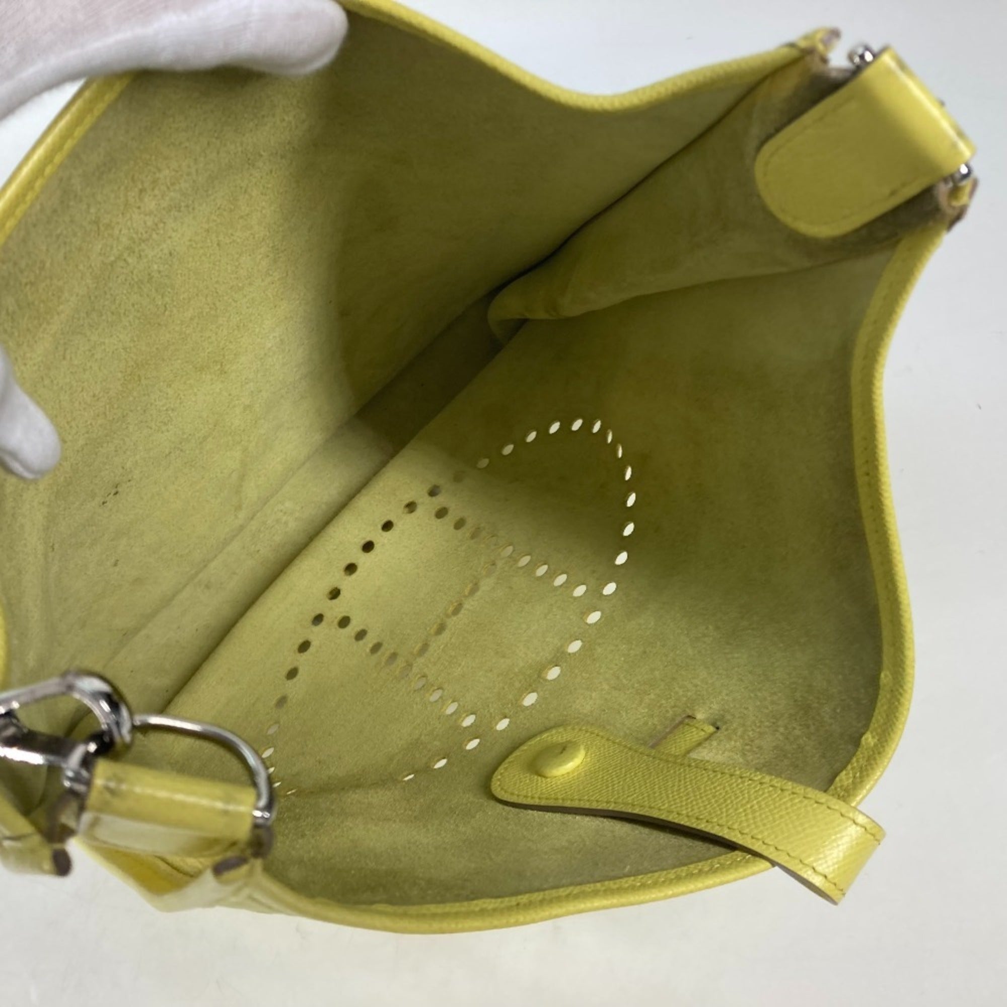 Hermes Lime Lime Yellow Yellow Epsom Leather Shoulder Bag (Pre-Owned)