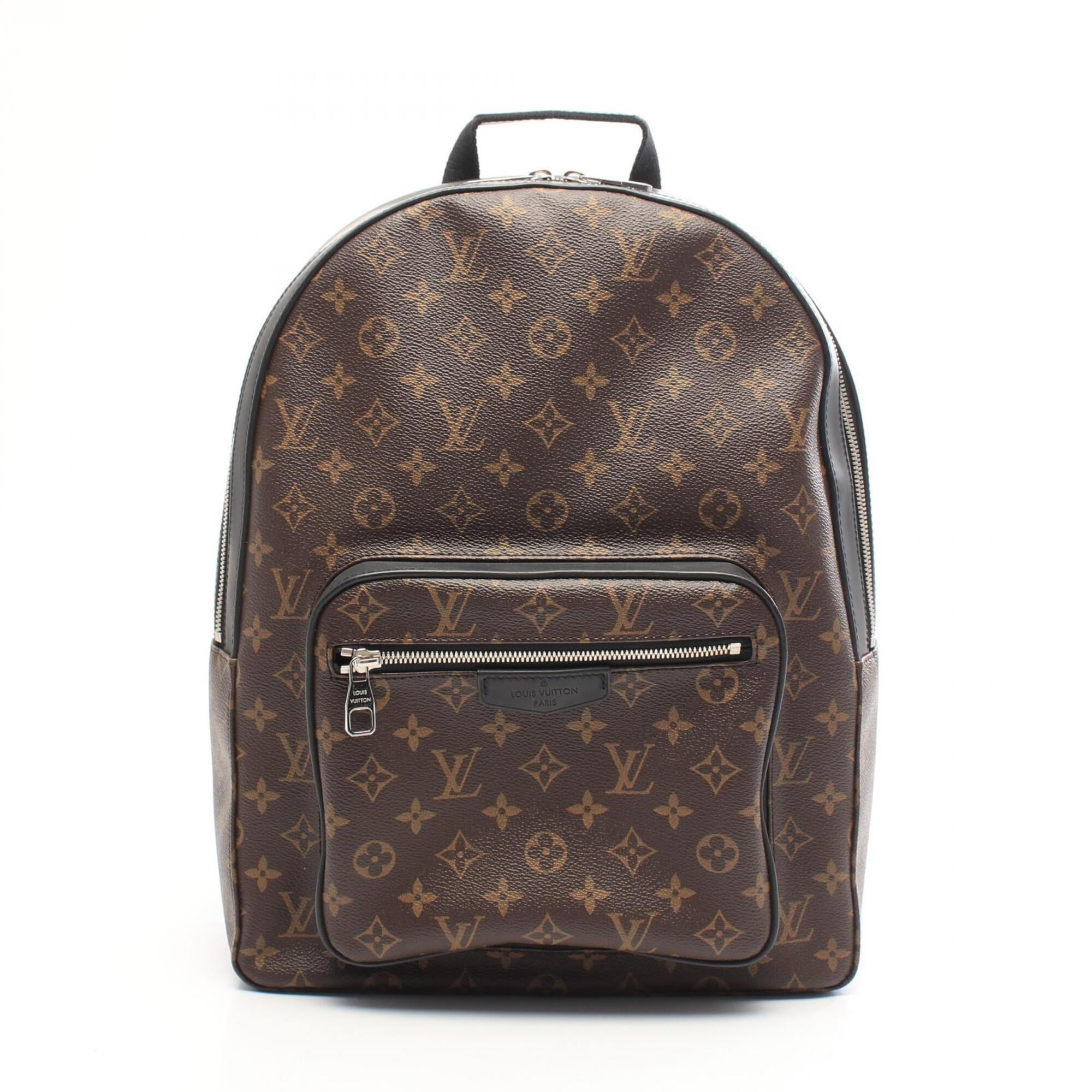 Louis Vuitton Black Brown Coated Canvas Leather Backpack Handbag (Pre-Owned)