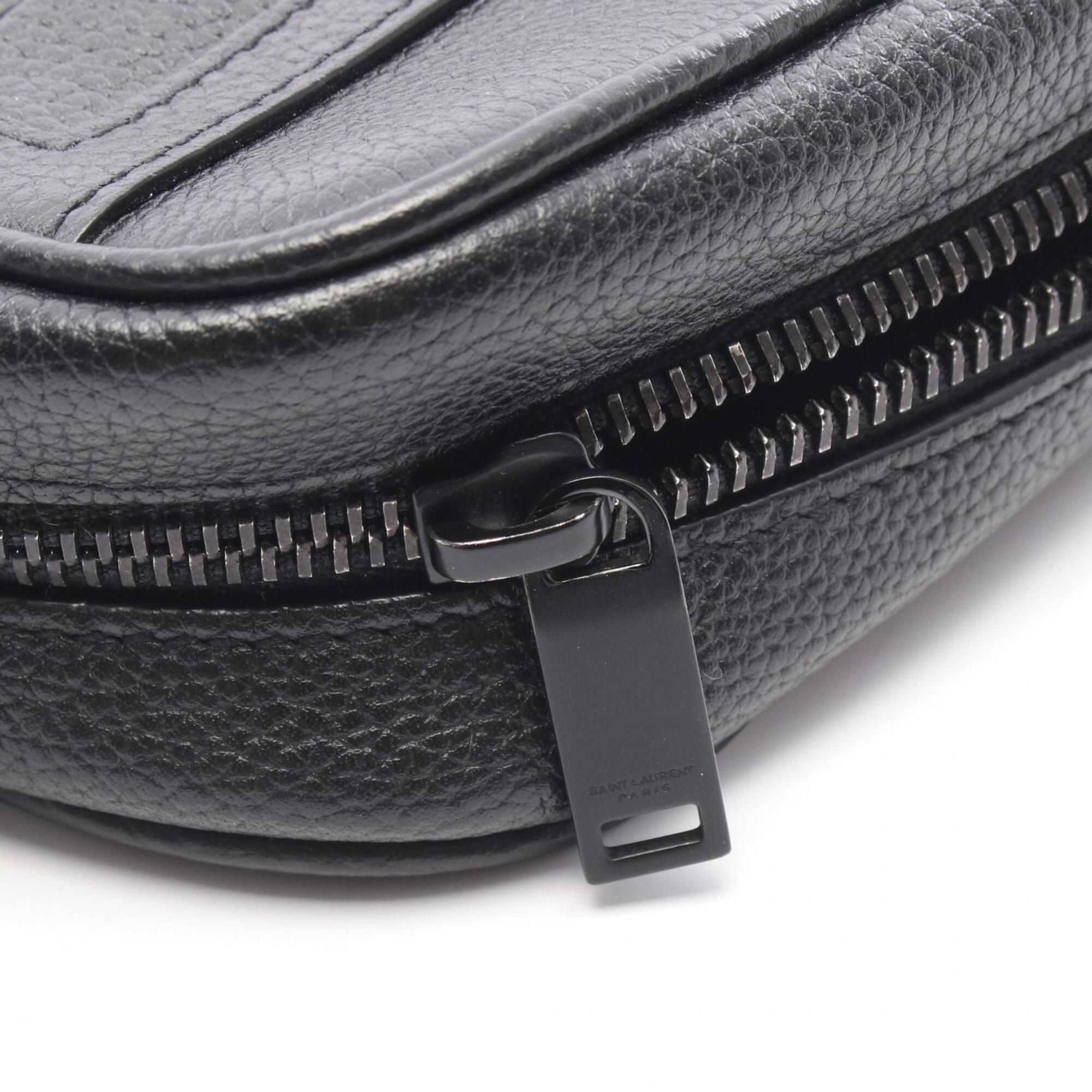 Yves Saint Laurent Black Leather Handbag Shoulder Bag (Pre-Owned)
